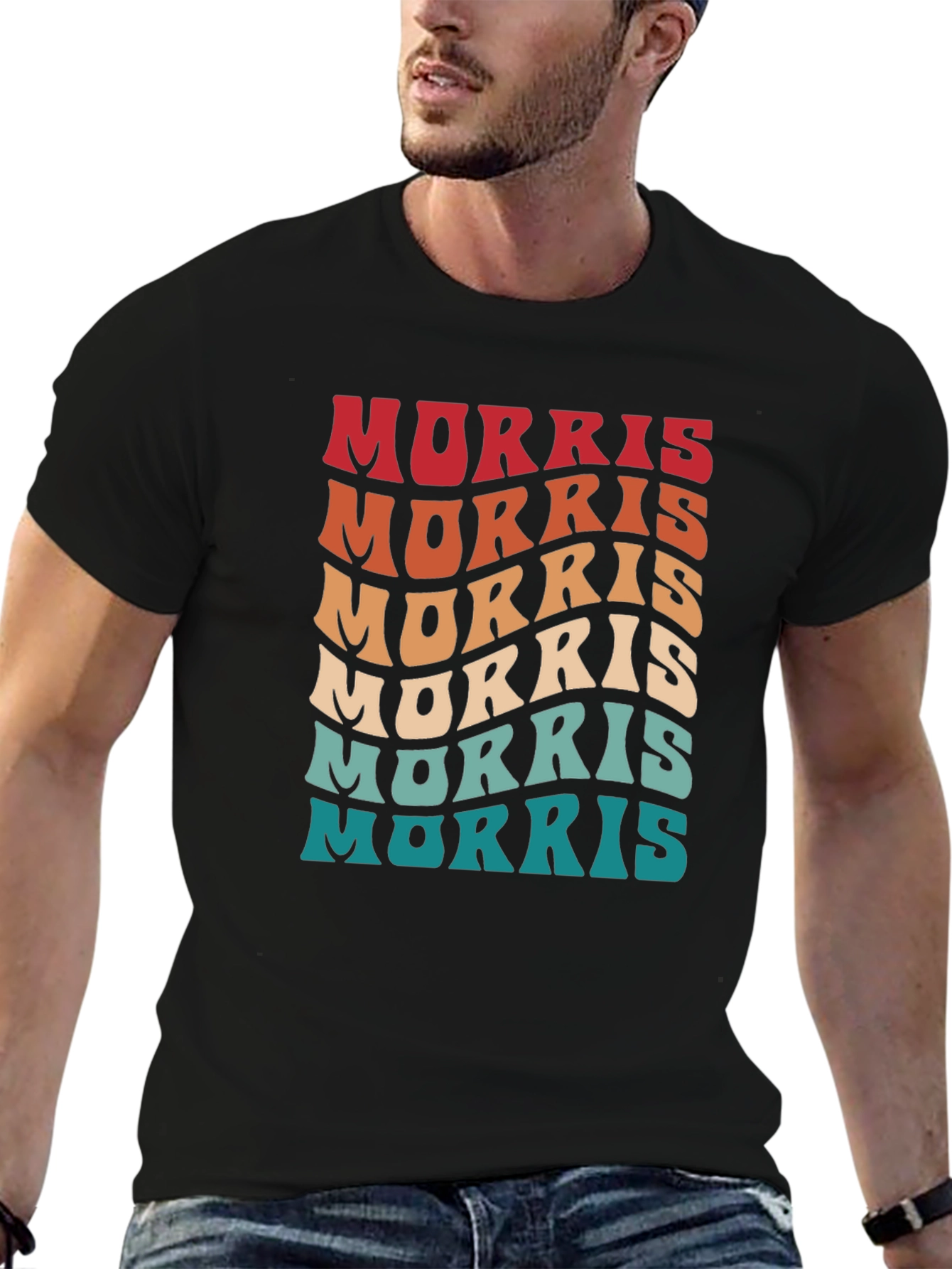 Retro Morris Wavy Text T-Shirt - Cool Graphic Tee