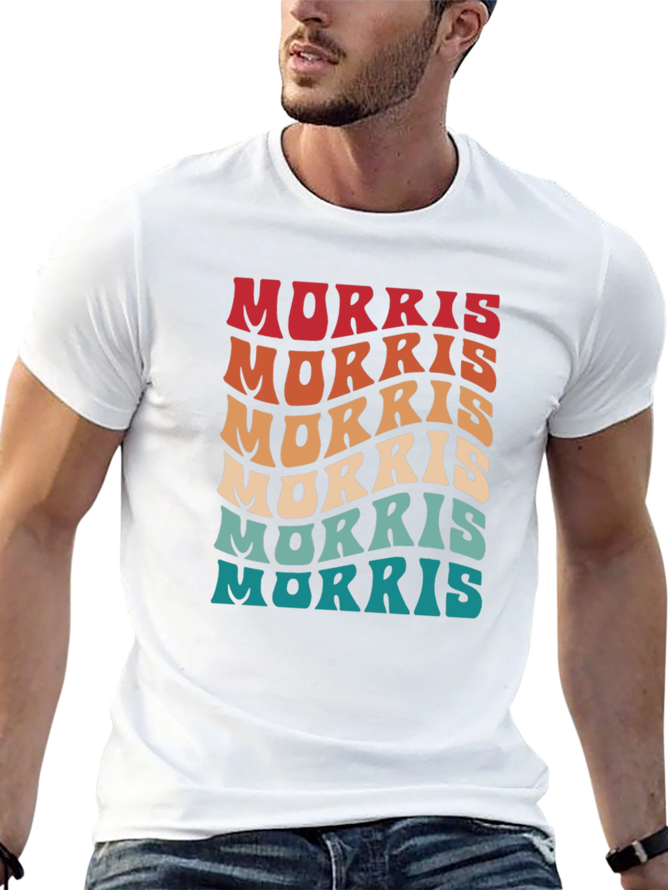 Retro Morris Wavy Text T-Shirt - Cool Graphic Tee
