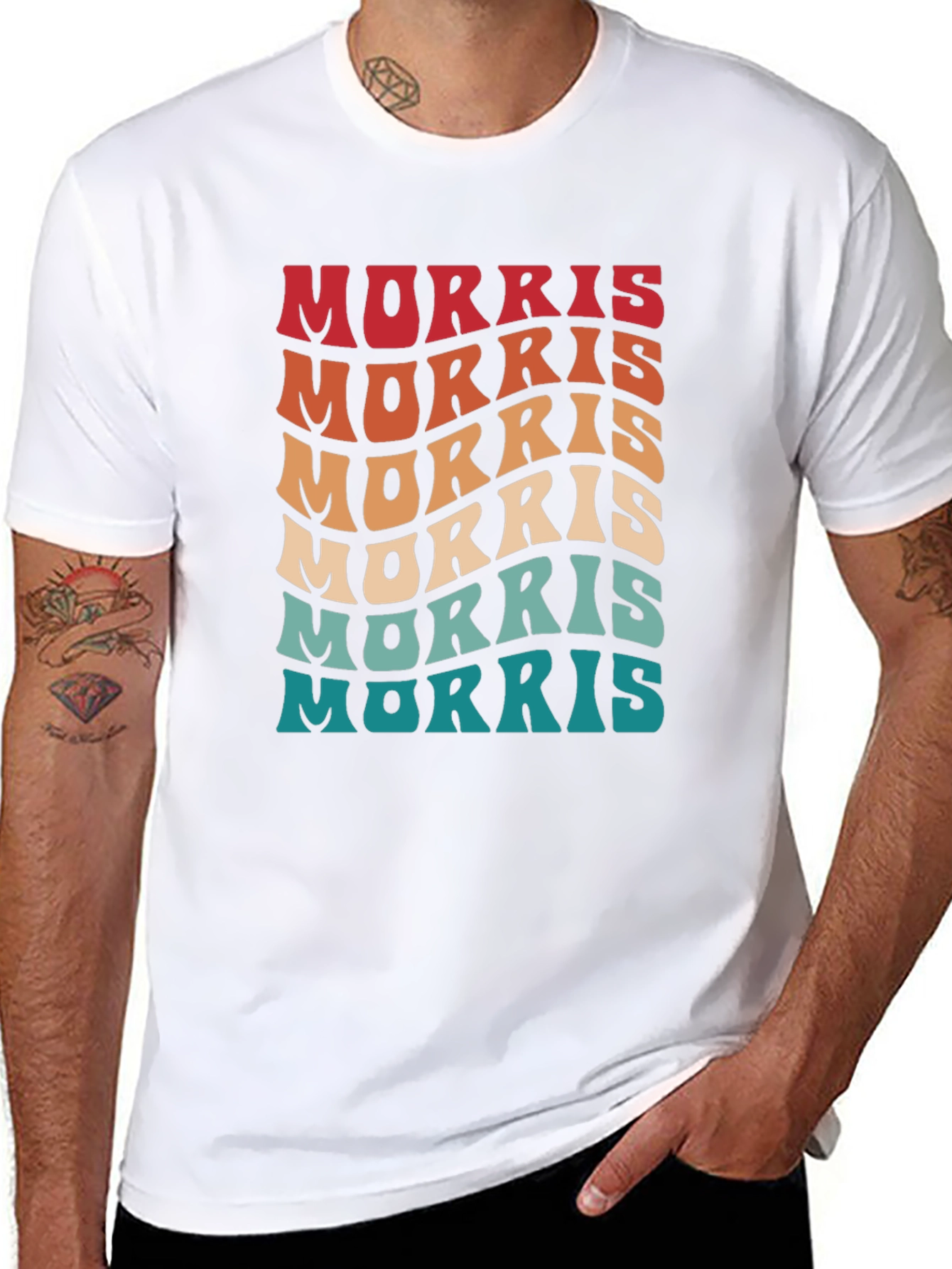 Retro Morris Wavy Text T-Shirt - Cool Graphic Tee