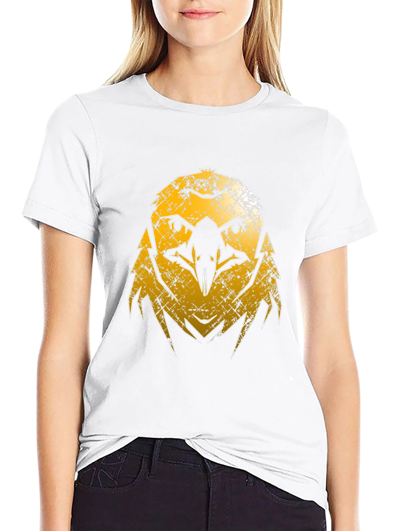 Distressed Eagle Graphic Tee - Black