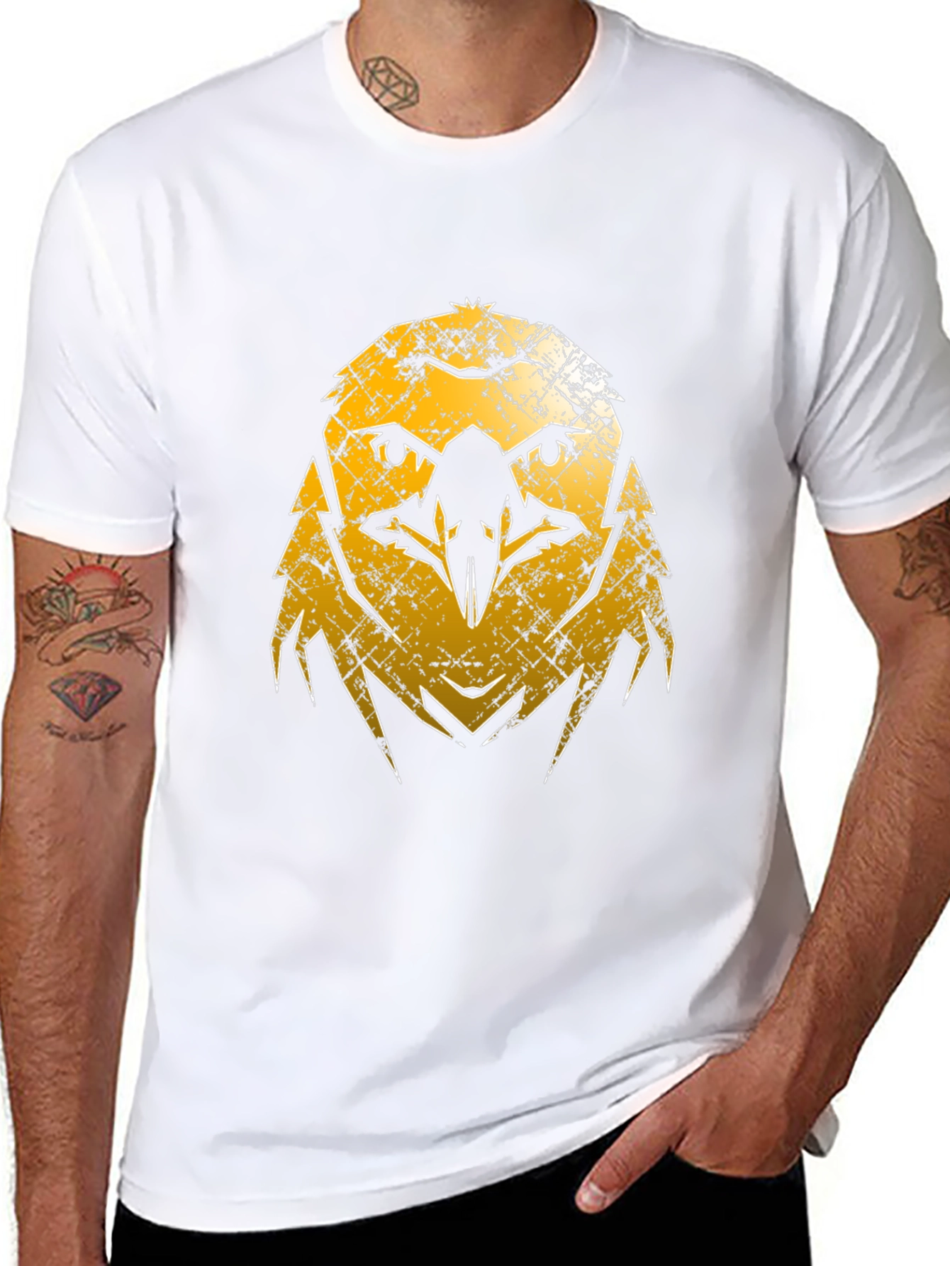 Distressed Eagle Graphic Tee - Black