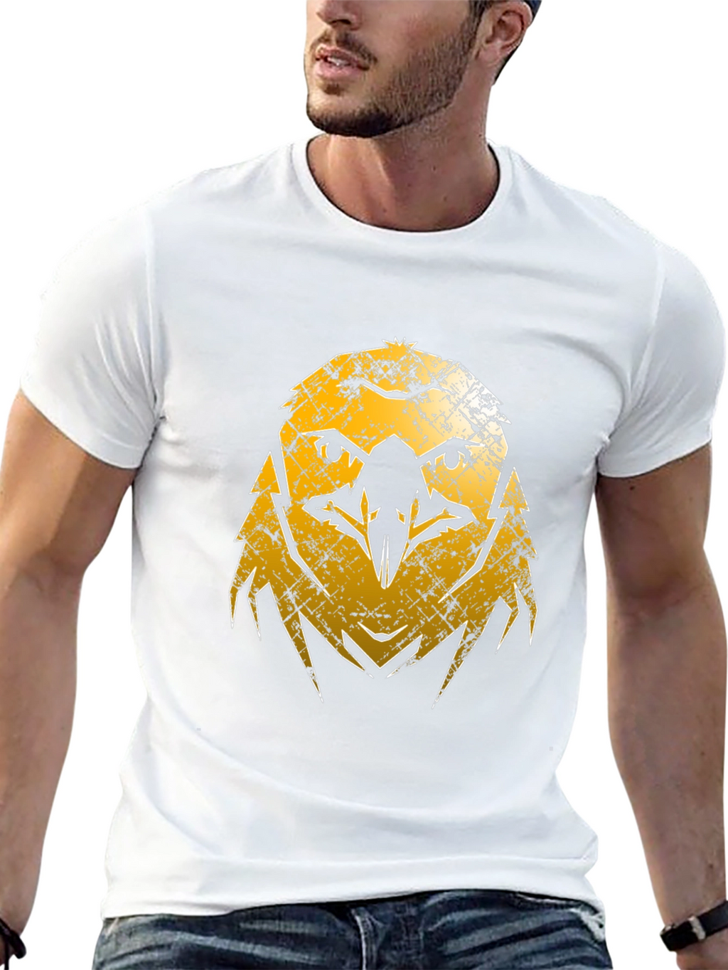 Distressed Eagle Graphic Tee - Black