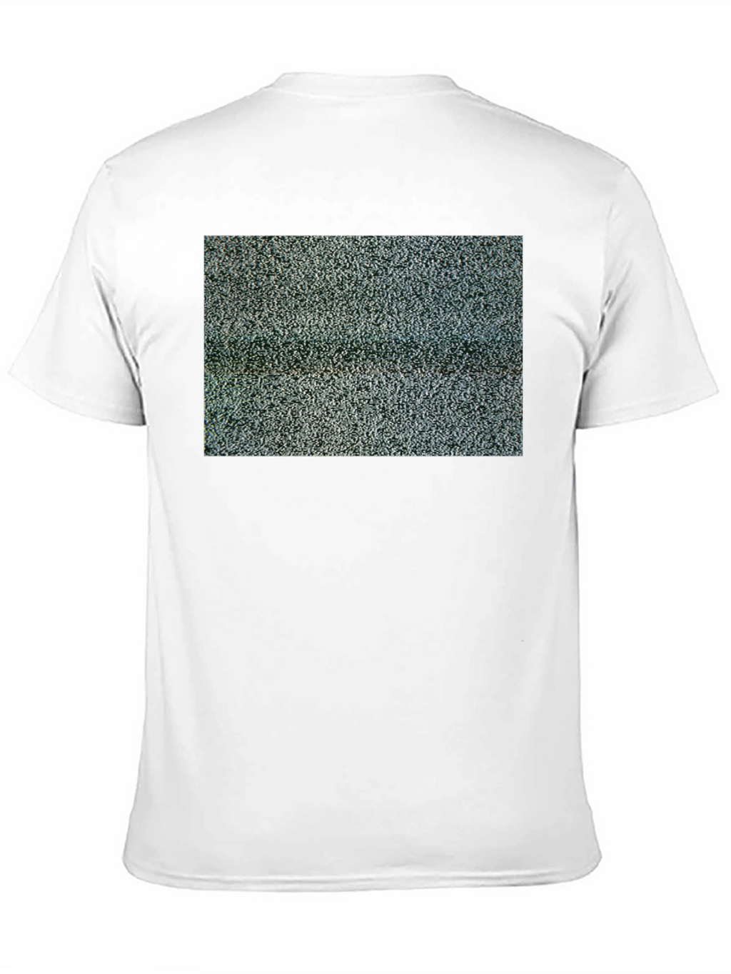 Static Pattern T-Shirt - Black Crew Neck Tee
