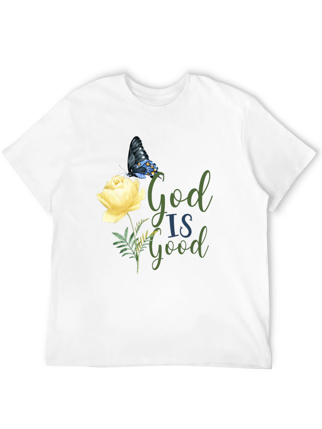God Is Good Floral Butterfly Graphic Tee