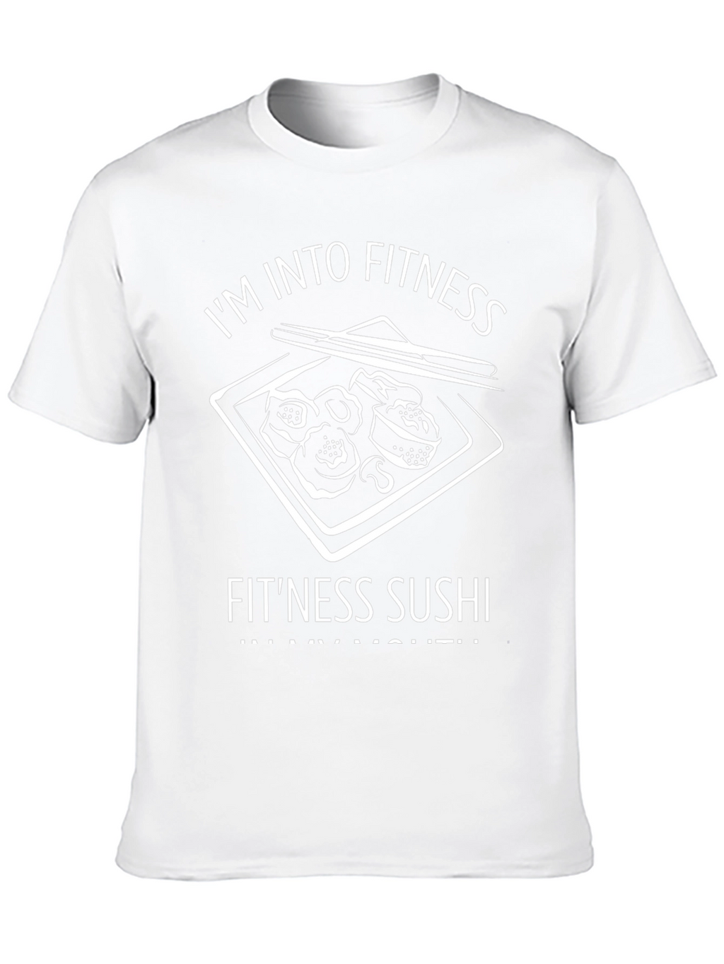 Fitness Sushi Graphic Tee - Black Cotton T-Shirt