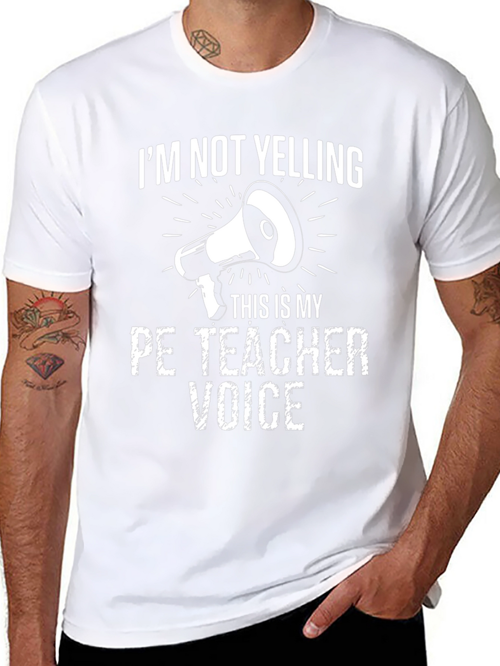 Funny PE Teacher T-Shirt - Im Not Yelling Voice