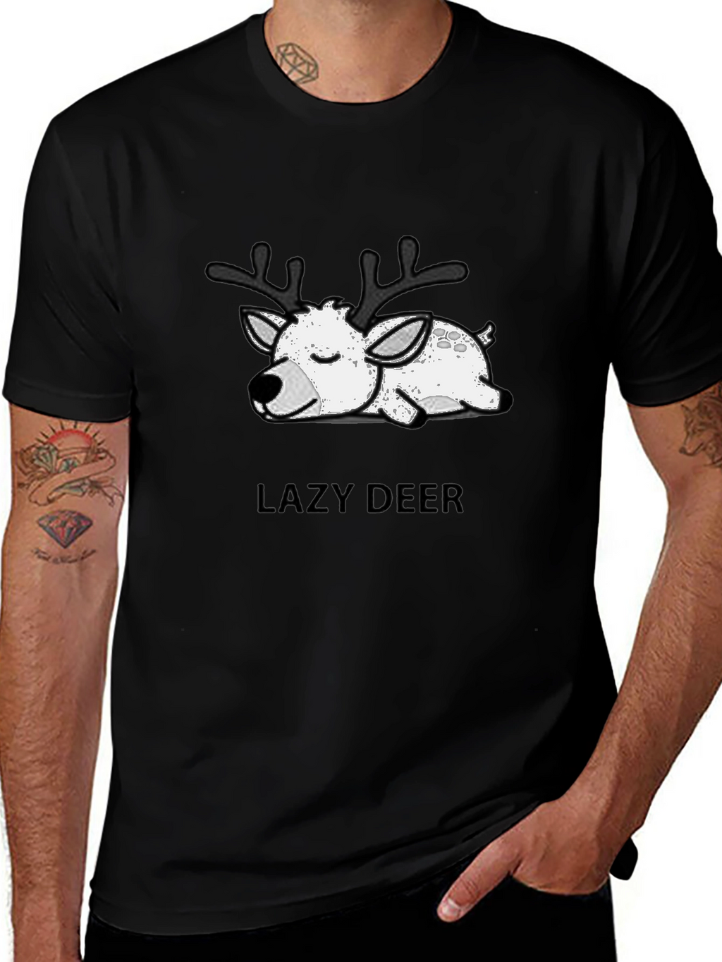 Lazy Deer Graphic T-Shirt - Soft Cotton Blend