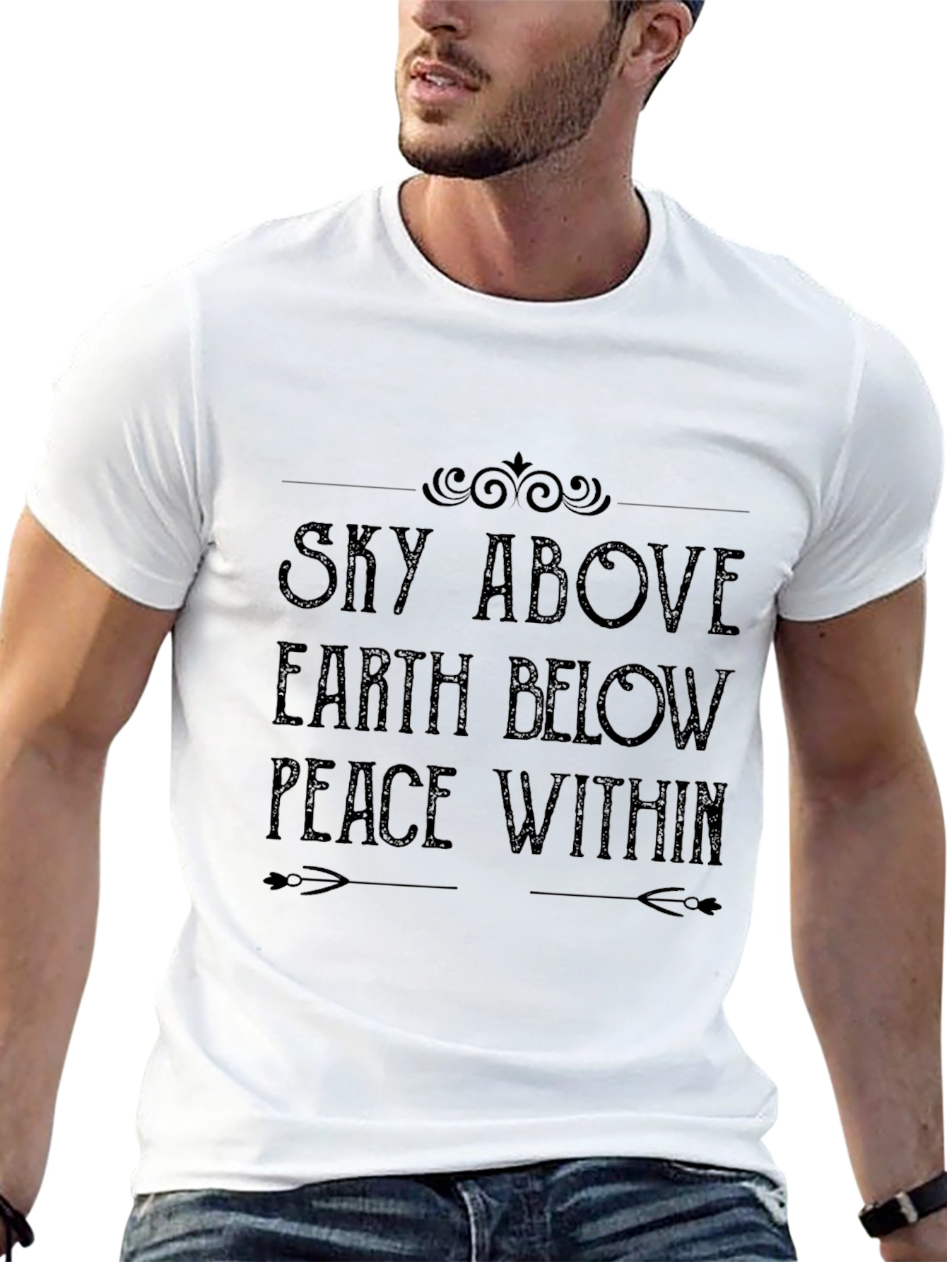 Sky Above Earth Below Graphic Tee - Mens Black T-Shirt