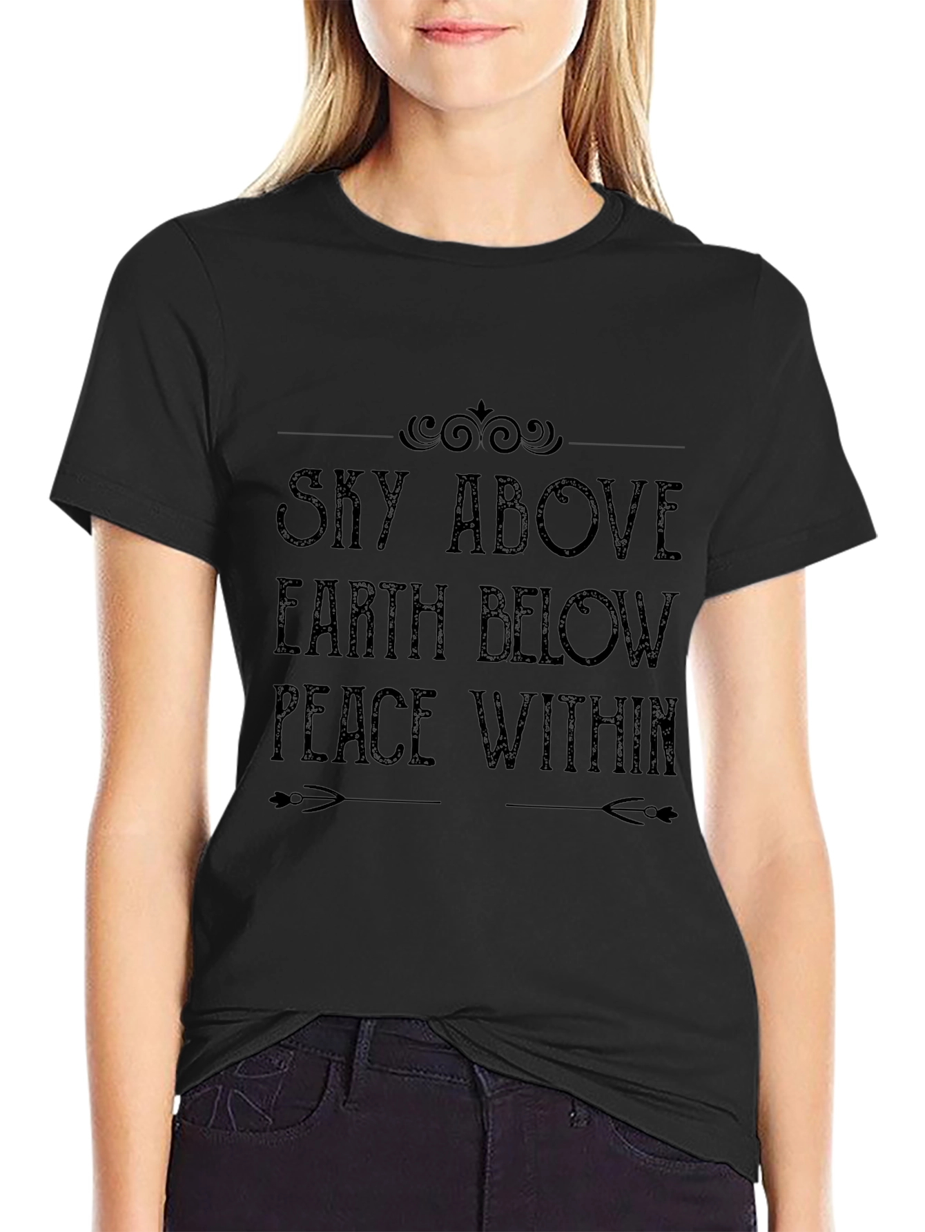 Sky Above Earth Below Graphic Tee - Mens Black T-Shirt