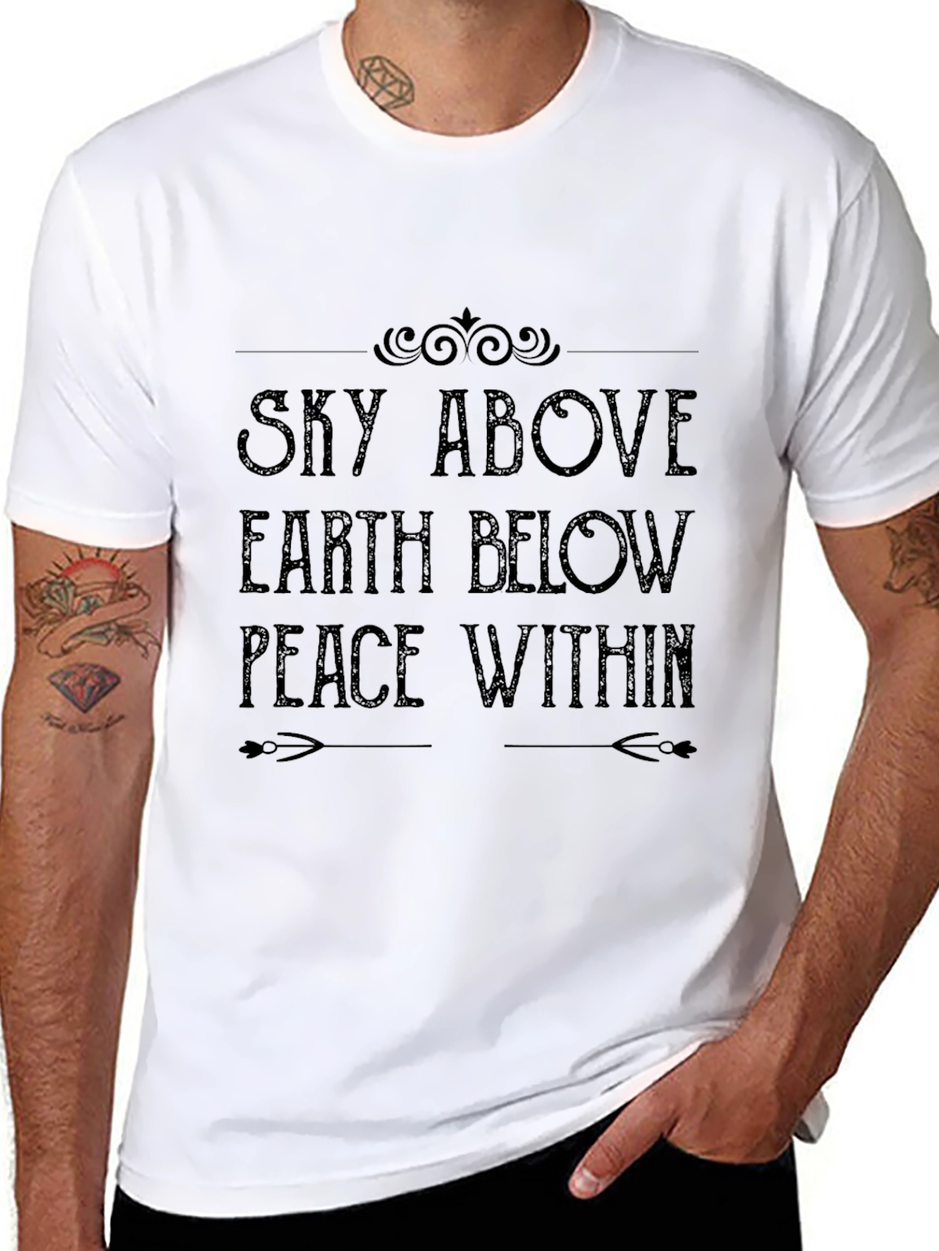 Sky Above Earth Below Graphic Tee - Mens Black T-Shirt