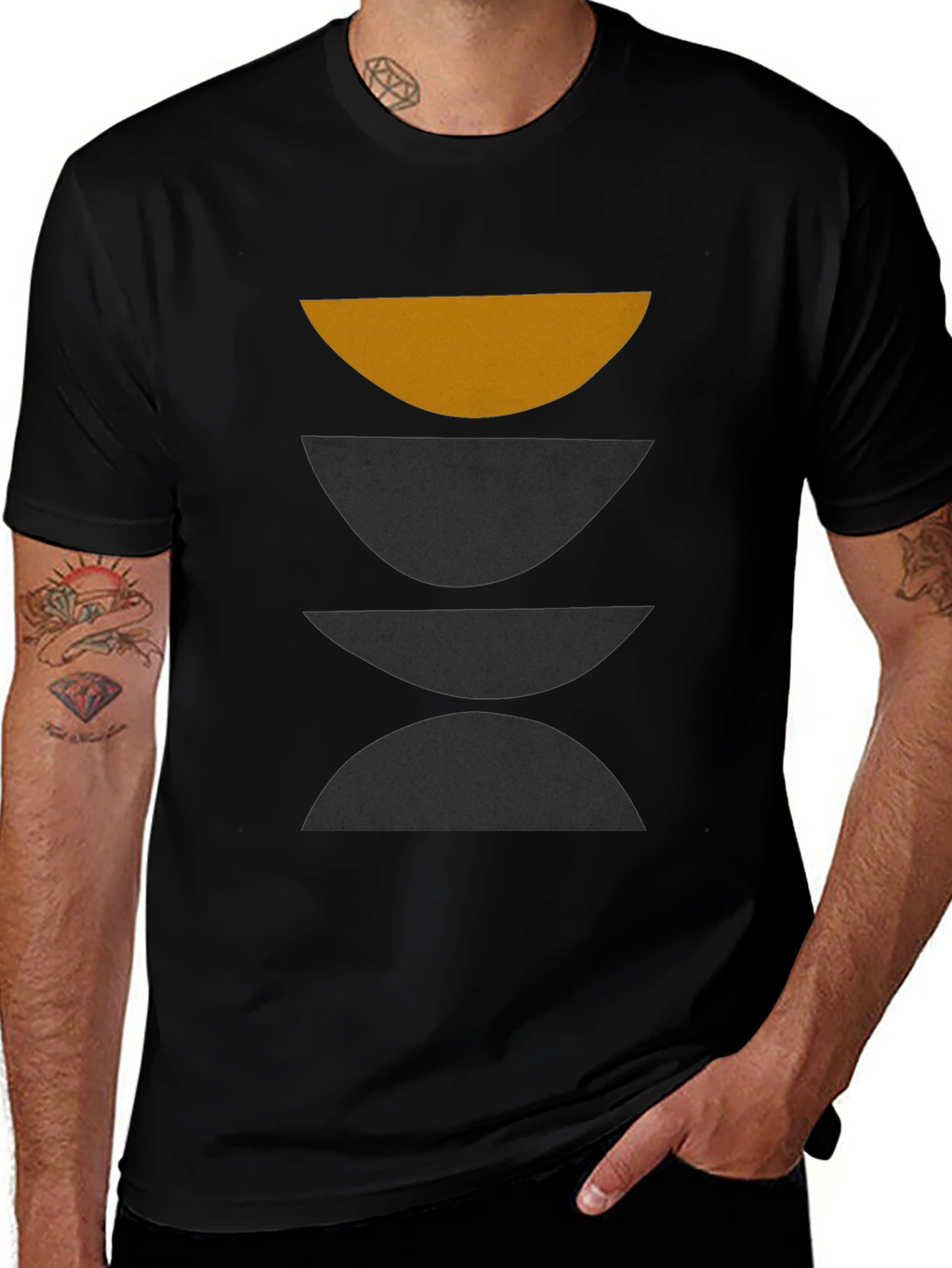 Minimalist Geometric Graphic Print T-Shirt