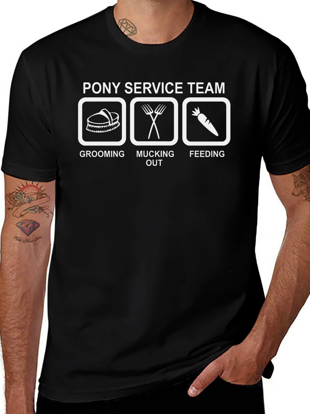 Pony Service Team T-Shirt - Grooming Mucking Feeding