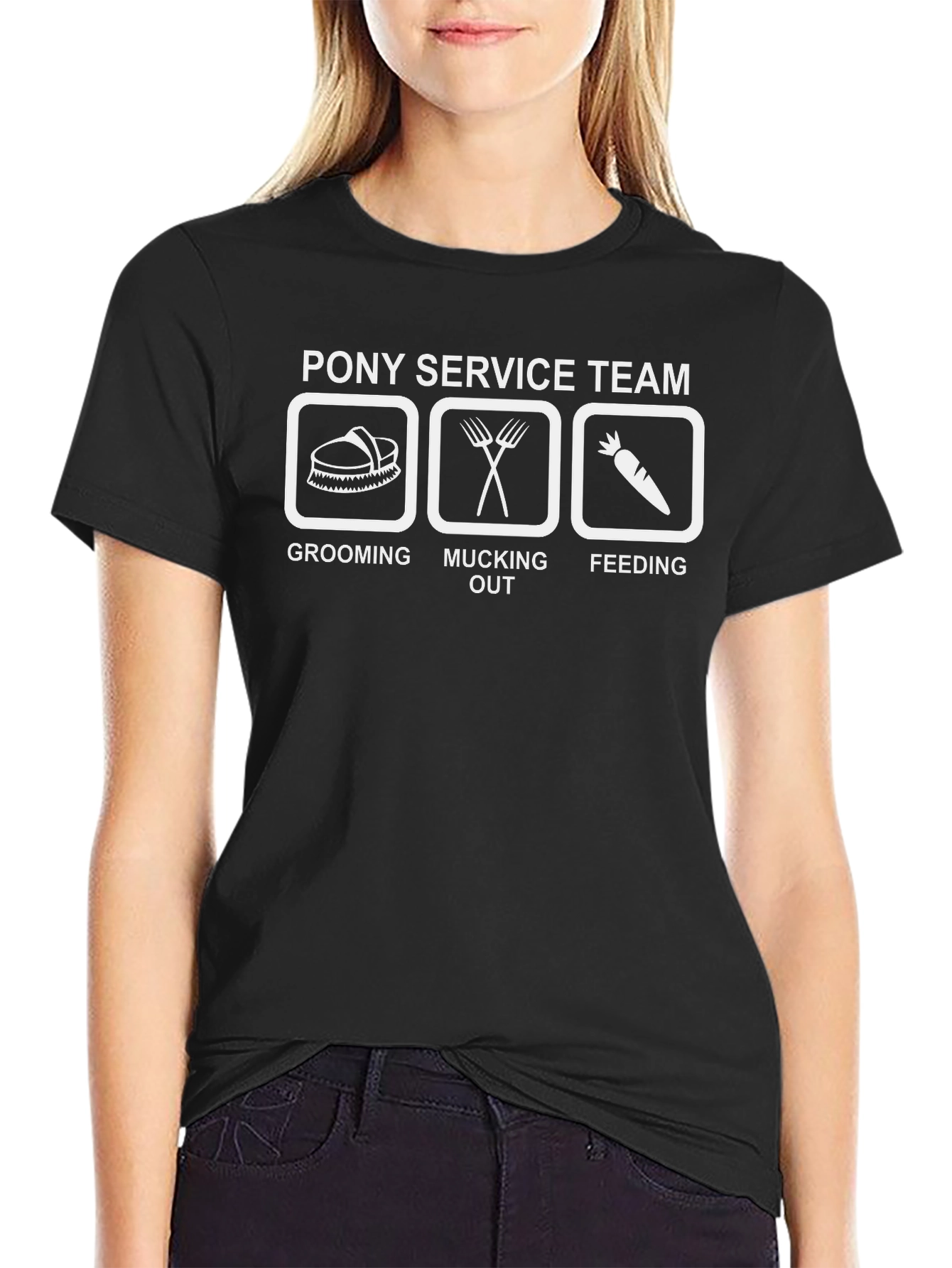 Pony Service Team T-Shirt - Grooming Mucking Feeding