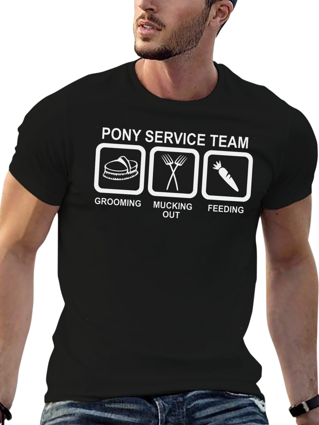 Pony Service Team T-Shirt - Grooming Mucking Feeding