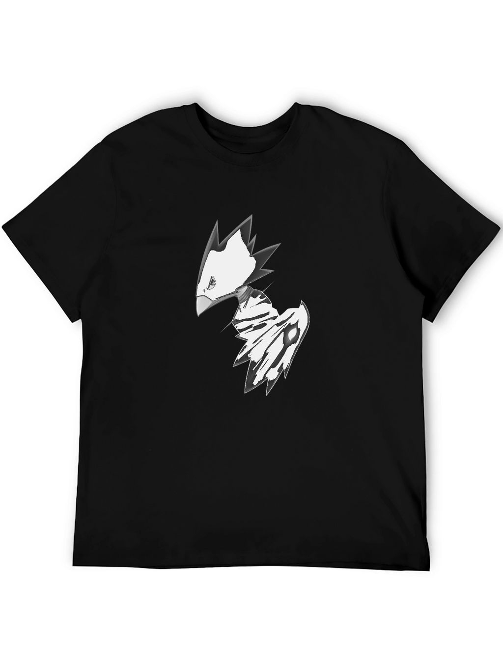 Abstract Bird Graphic Tee - Black