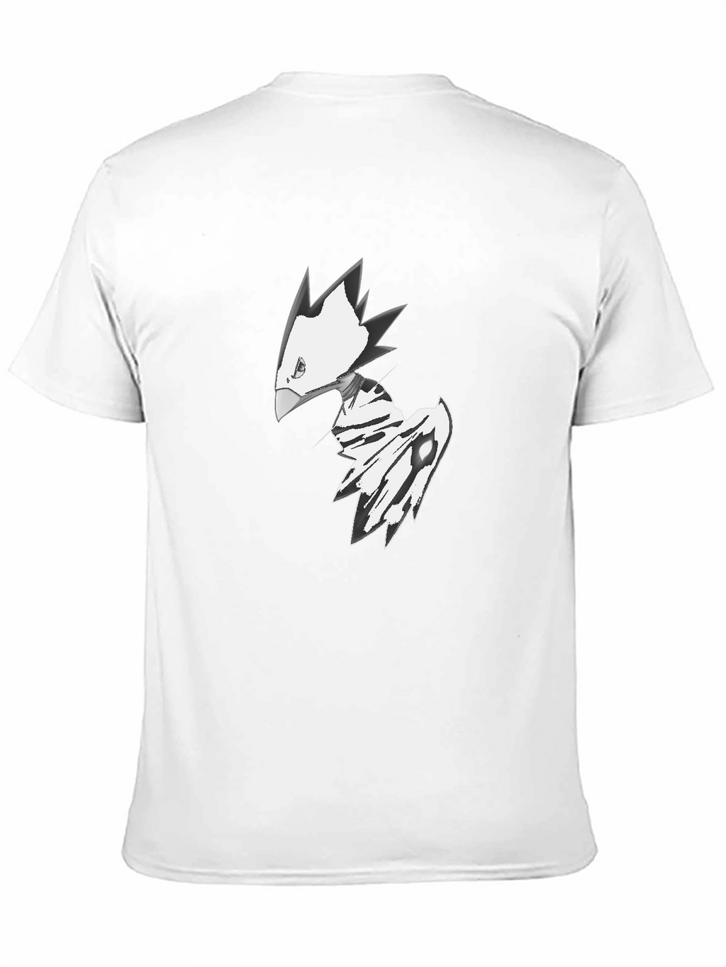 Abstract Bird Graphic Tee - Black