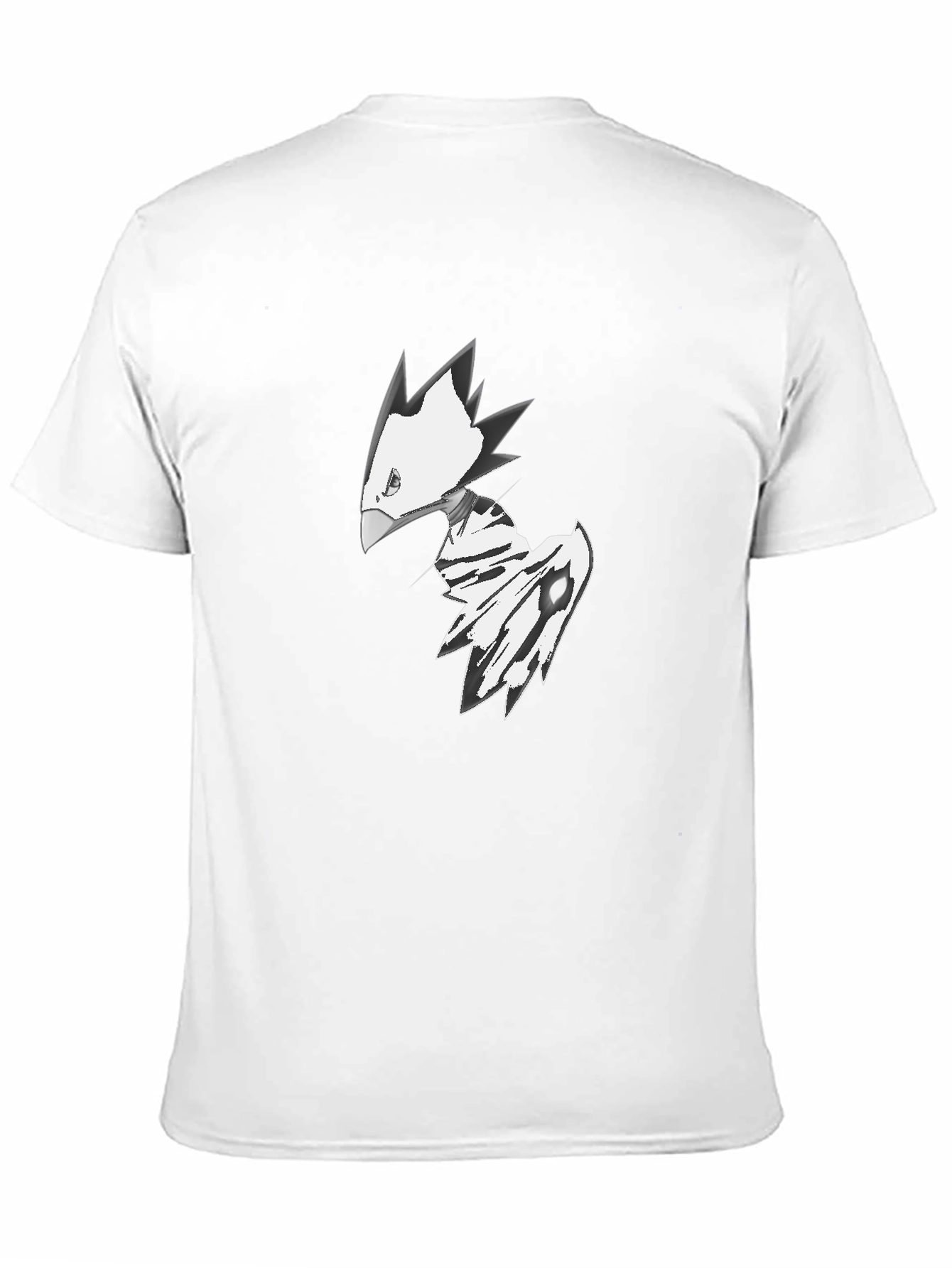 Abstract Bird Graphic Tee - Black