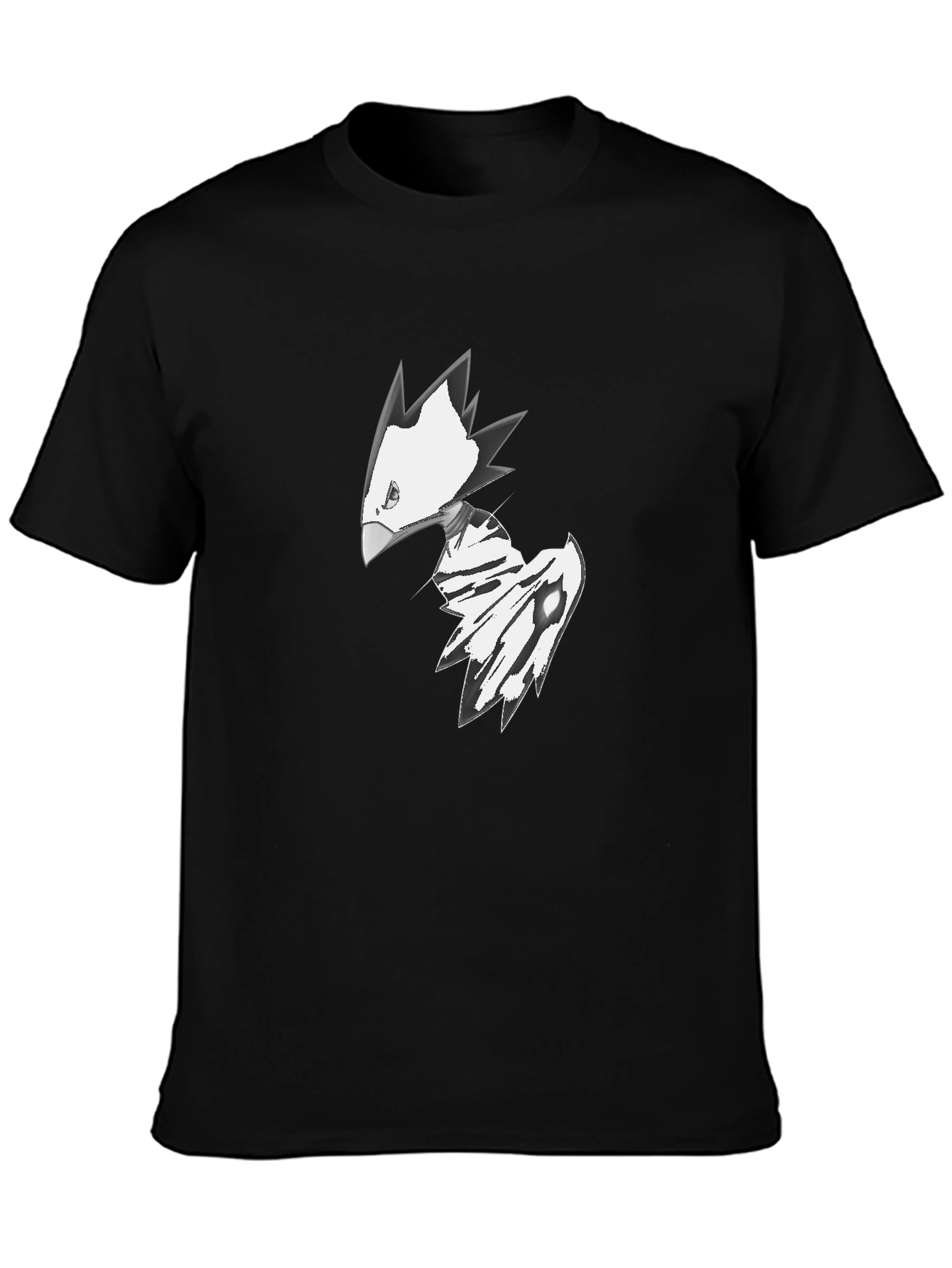 Abstract Bird Graphic Tee - Black