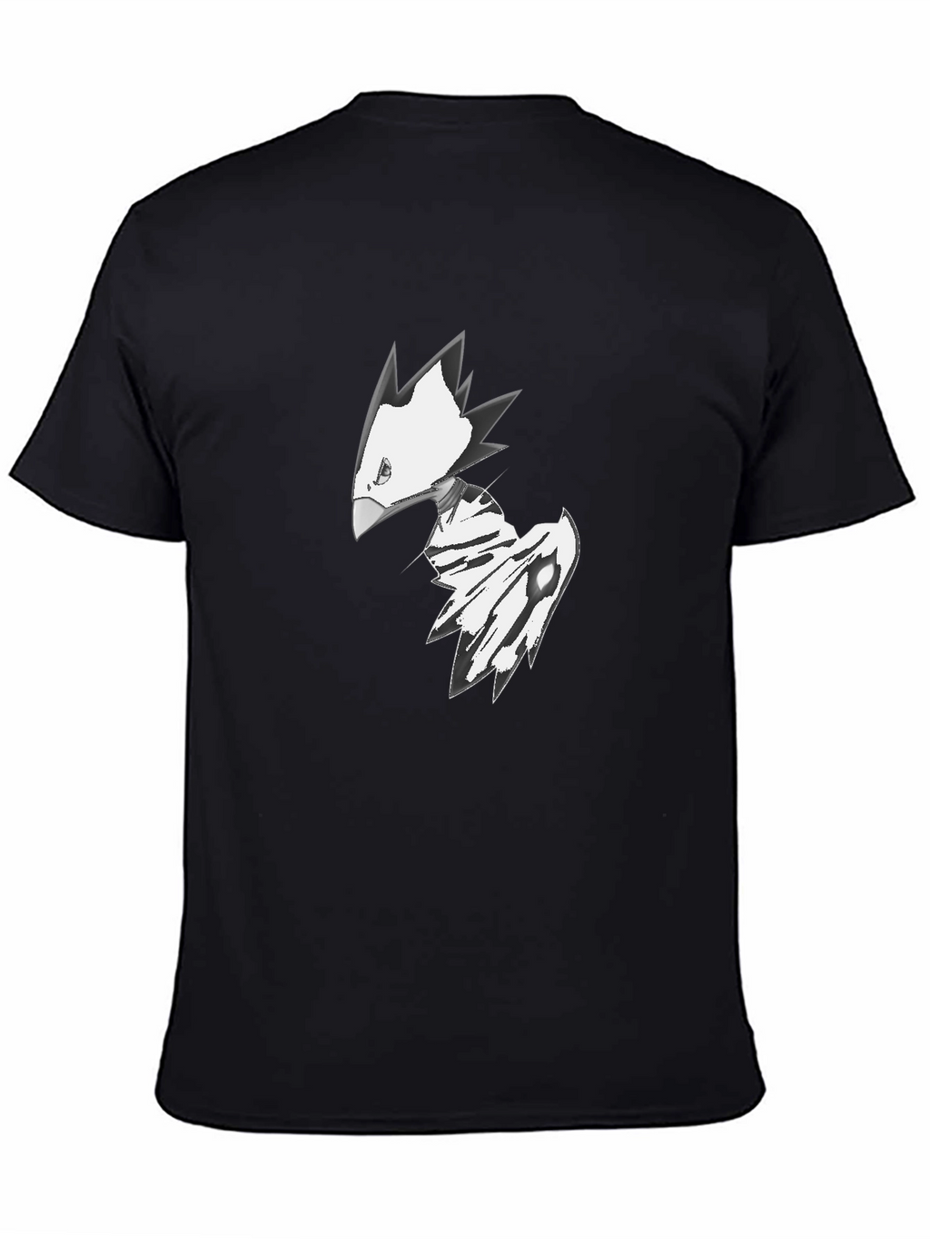 Abstract Bird Graphic Tee - Black
