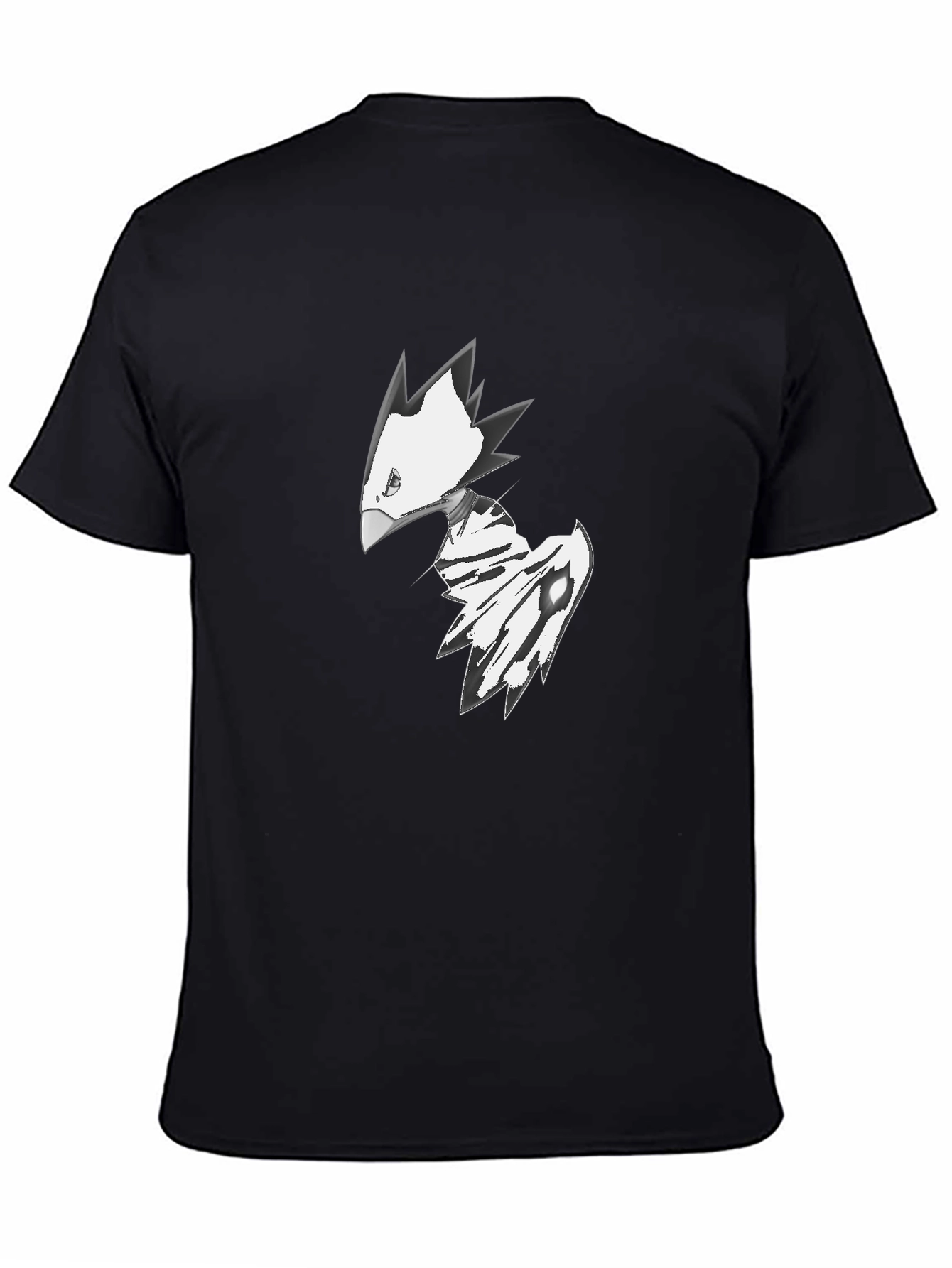 Abstract Bird Graphic Tee - Black