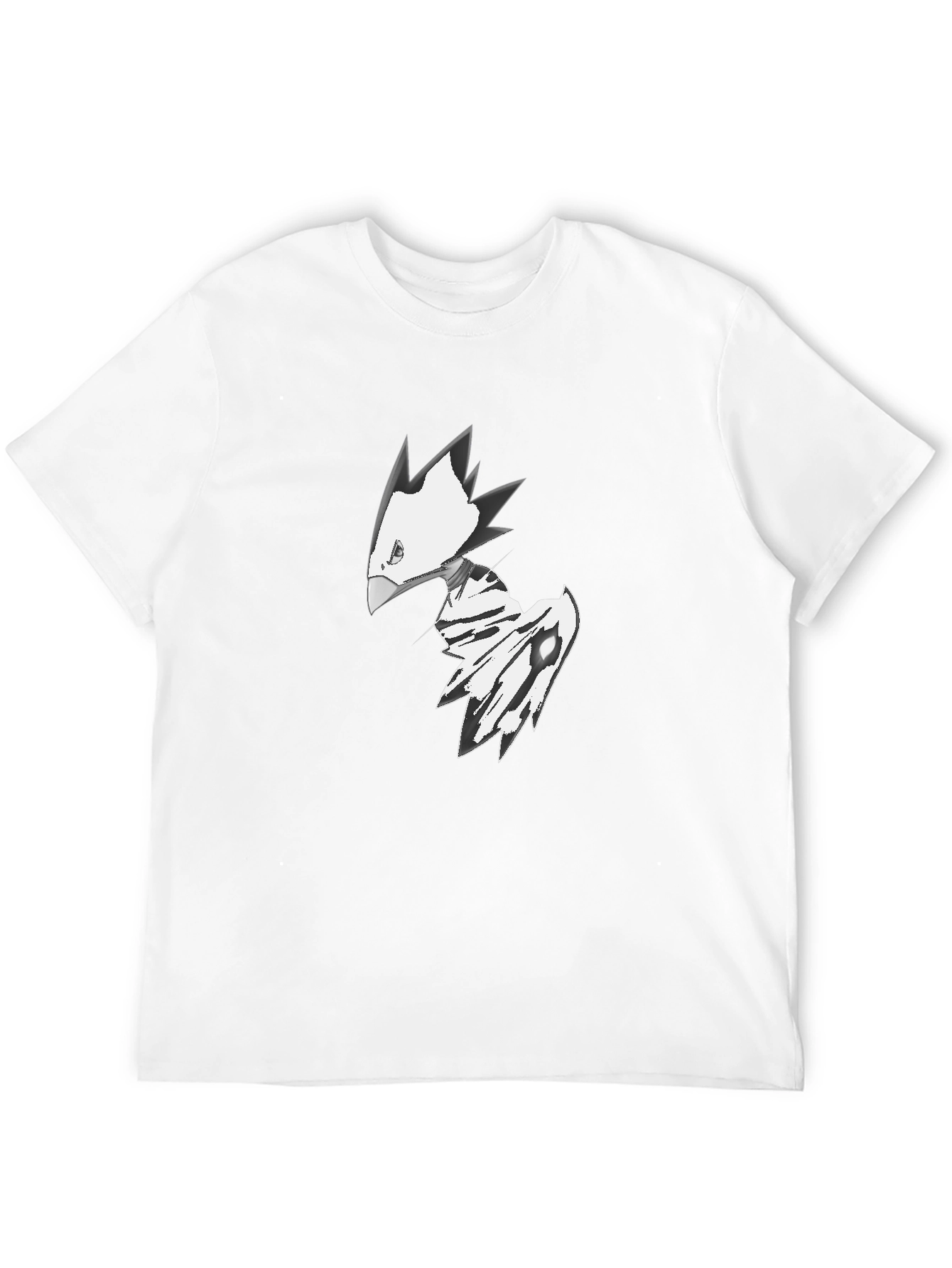 Abstract Bird Graphic Tee - Black