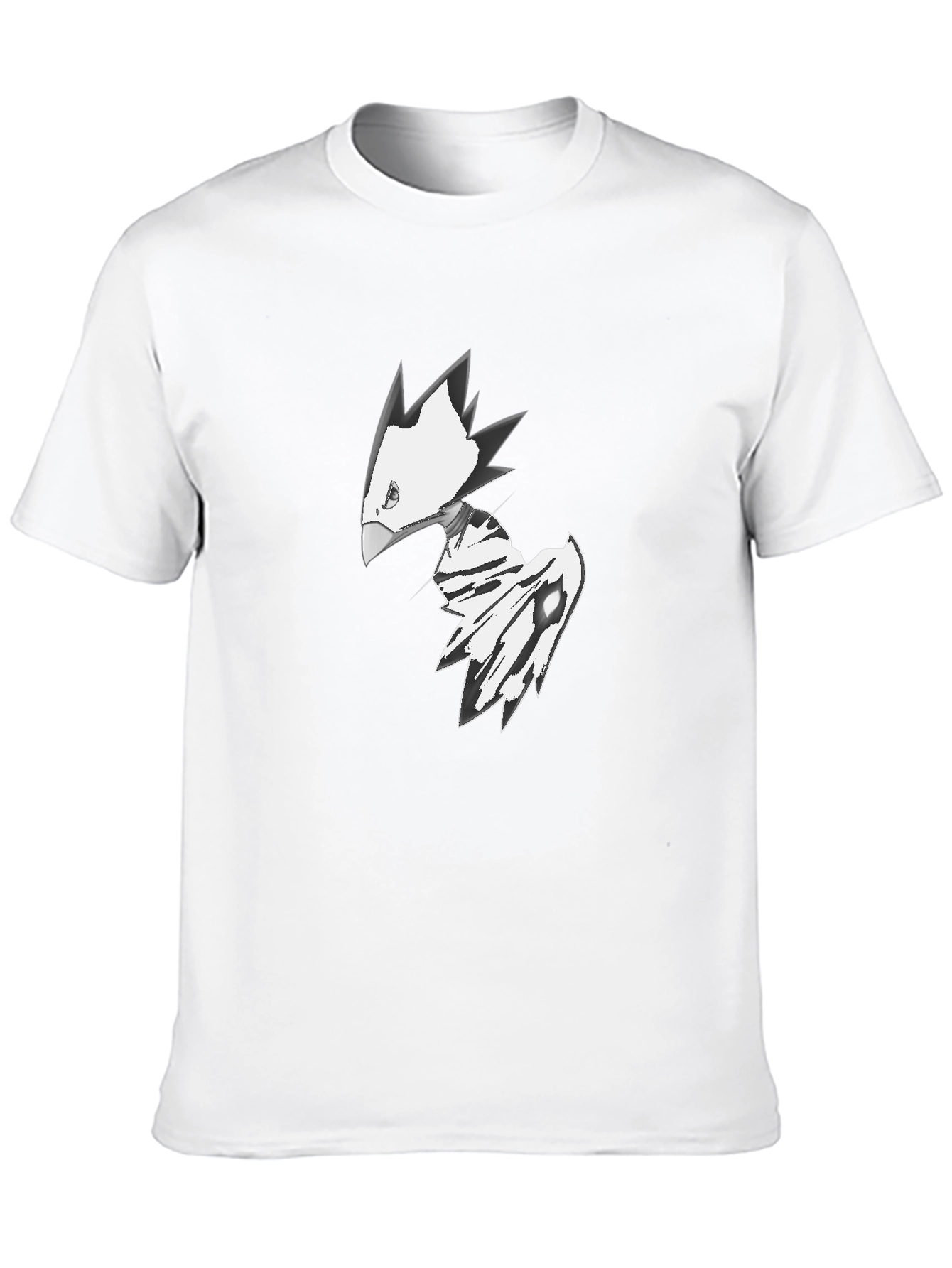 Abstract Bird Graphic Tee - Black