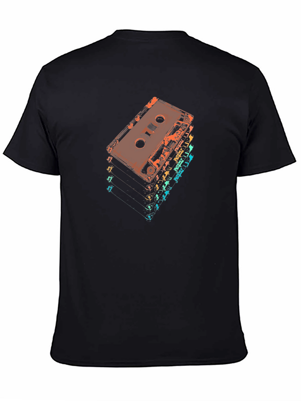 Retro Cassette Tape Stack Graphic T-Shirt