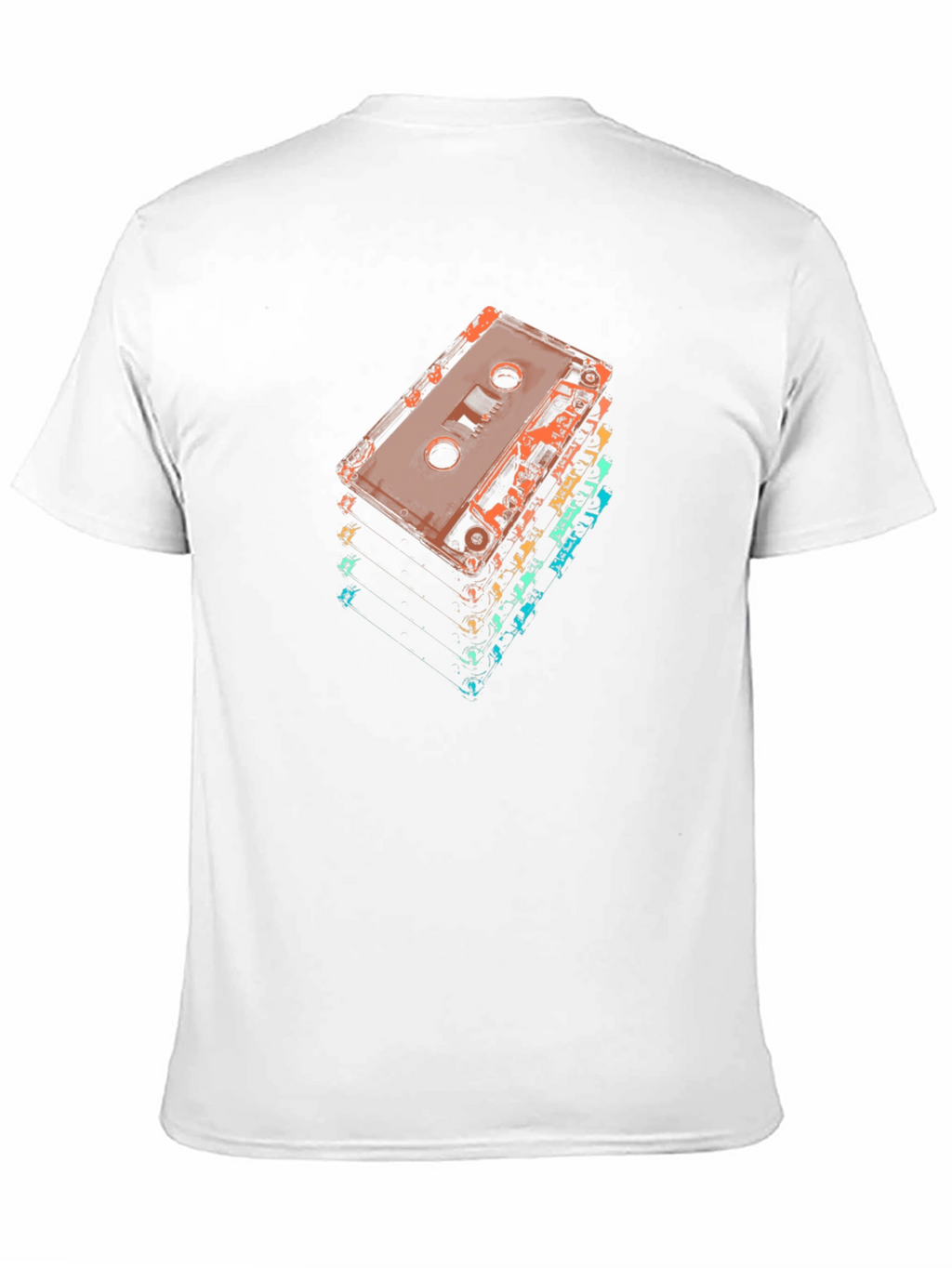 Retro Cassette Tape Stack Graphic T-Shirt