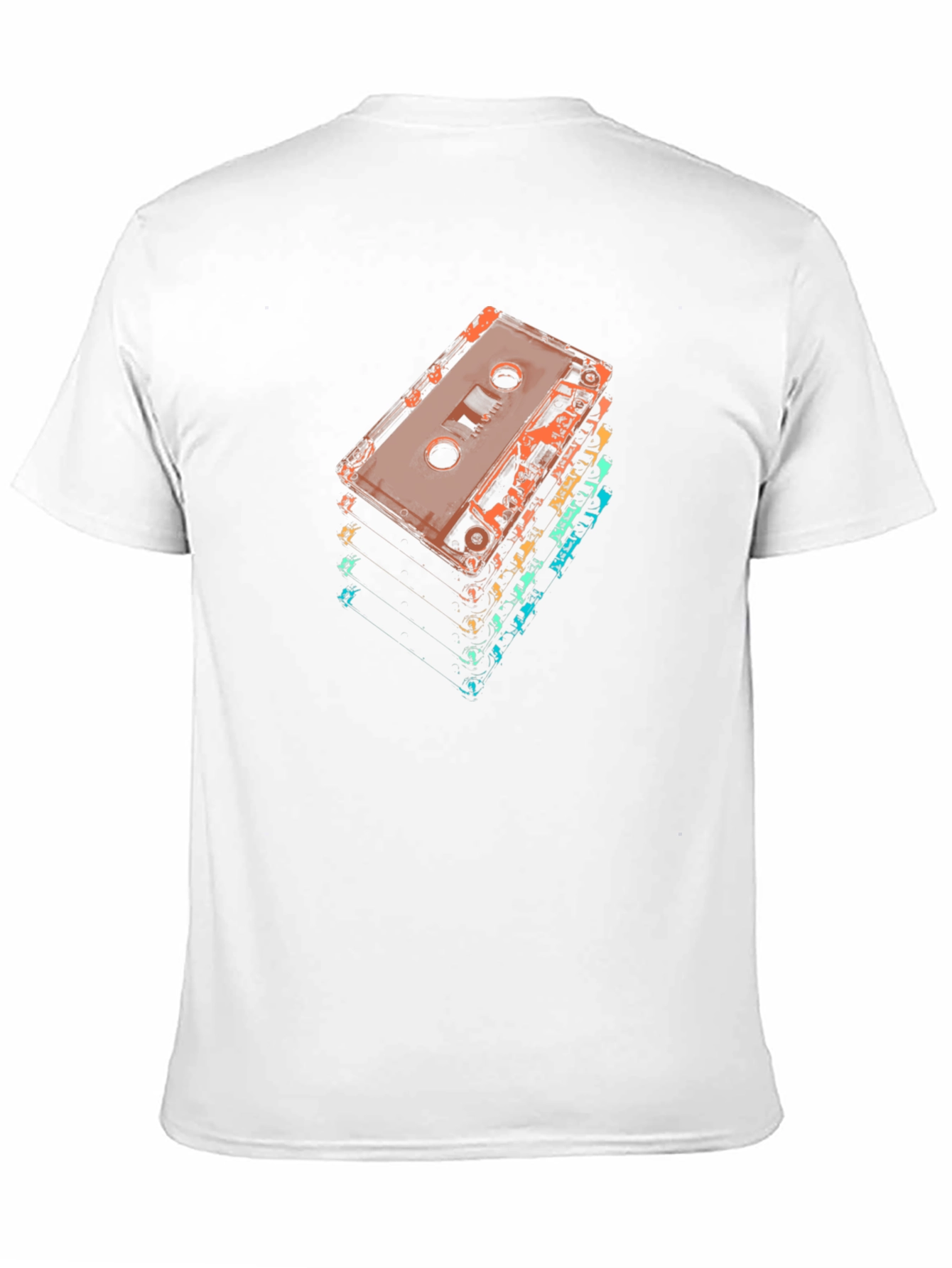 Retro Cassette Tape Stack Graphic T-Shirt