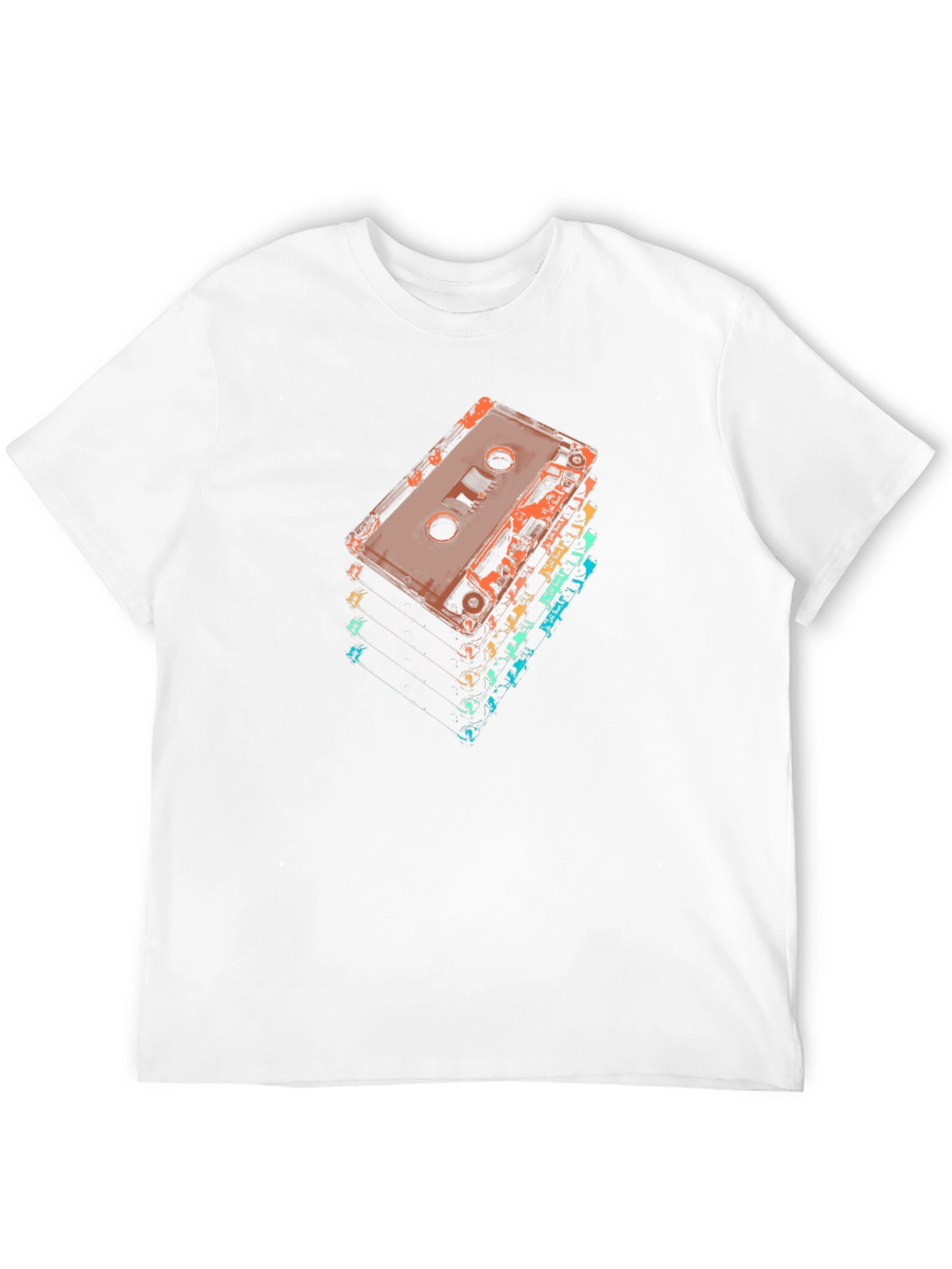 Retro Cassette Tape Stack Graphic T-Shirt