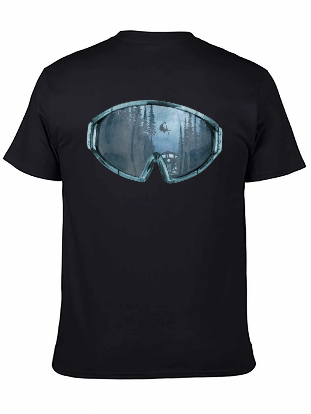 Ski Goggles Reflection Graphic Tee - Black