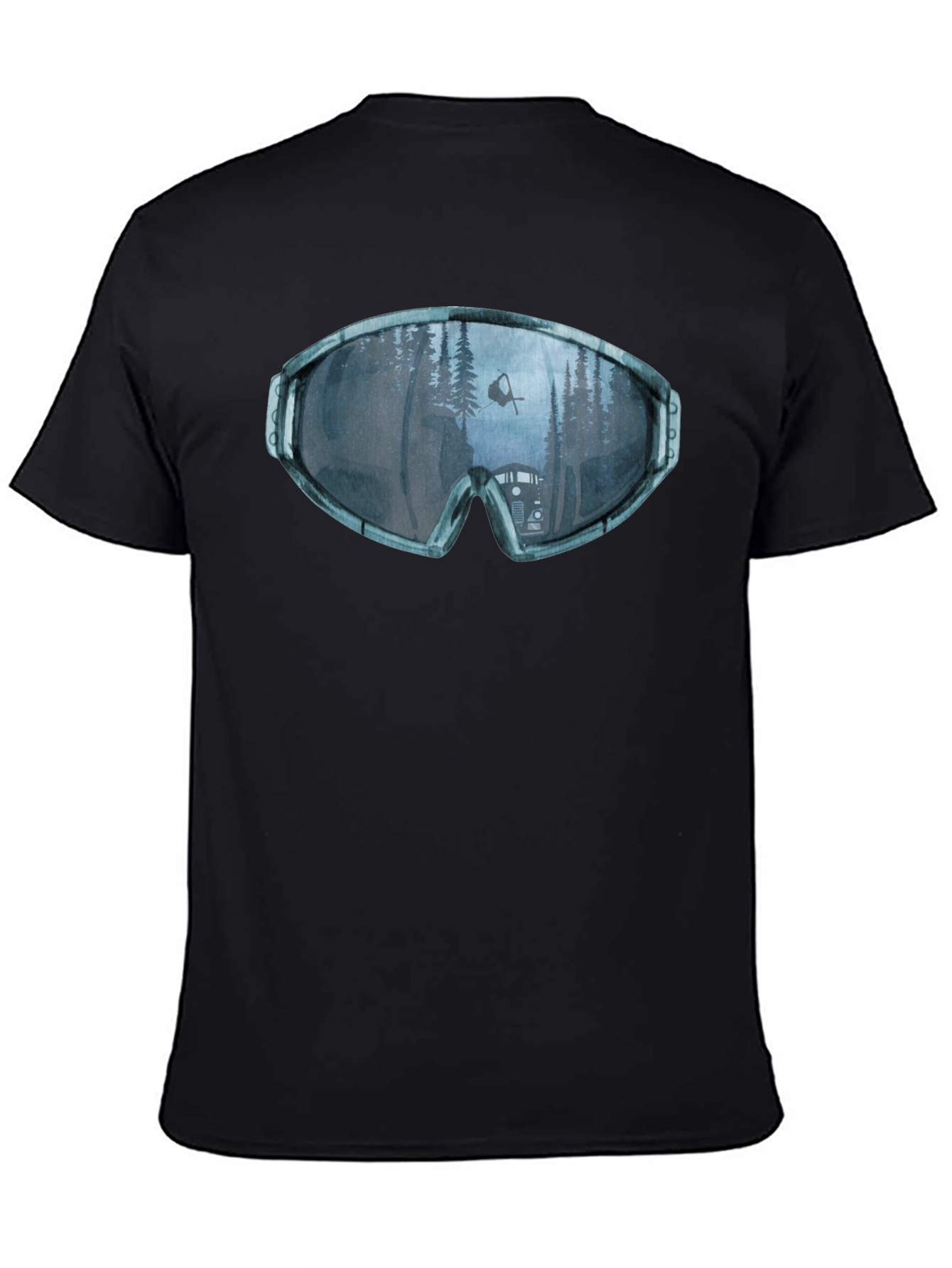 Ski Goggles Reflection Graphic Tee - Black
