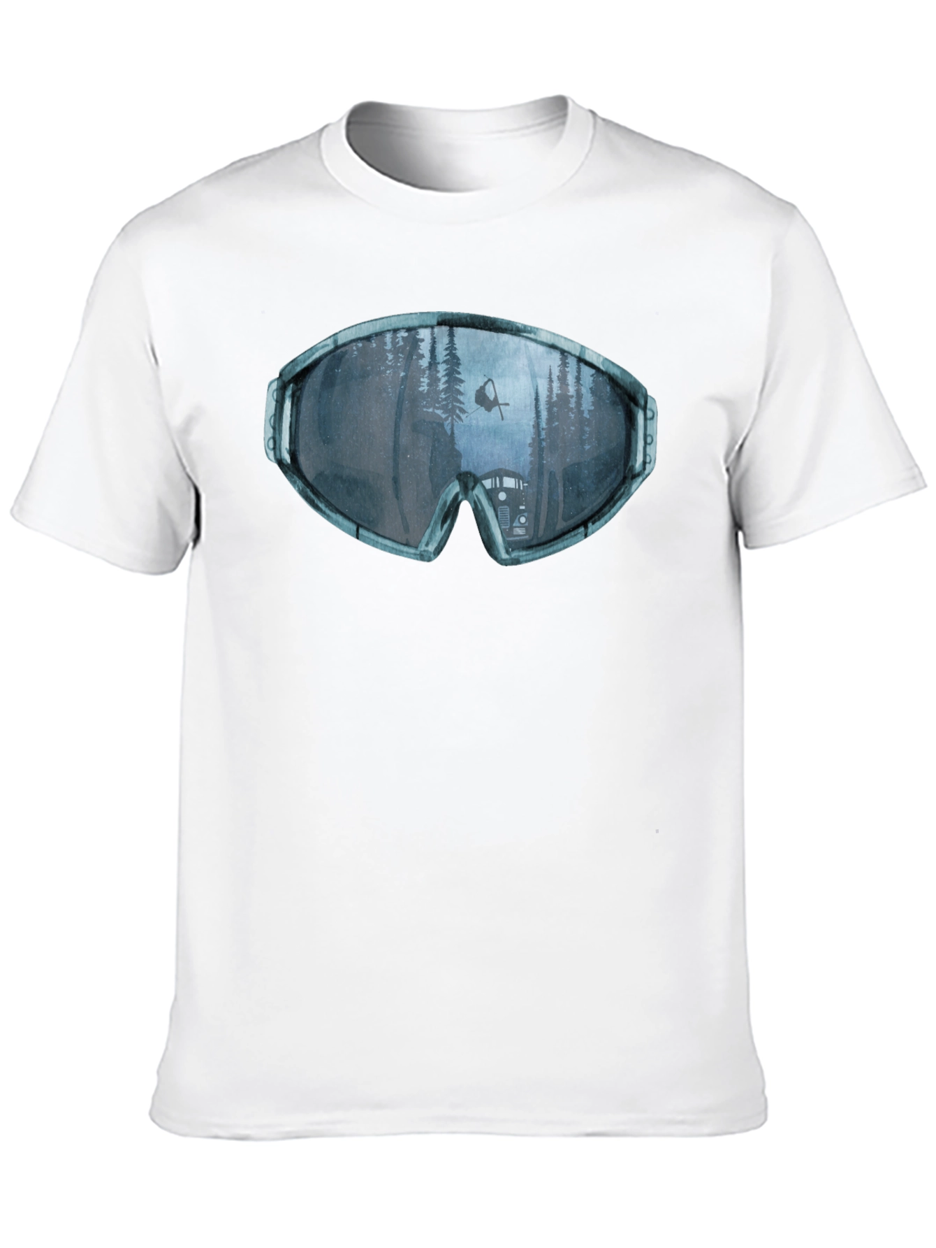 Ski Goggles Reflection Graphic Tee - Black