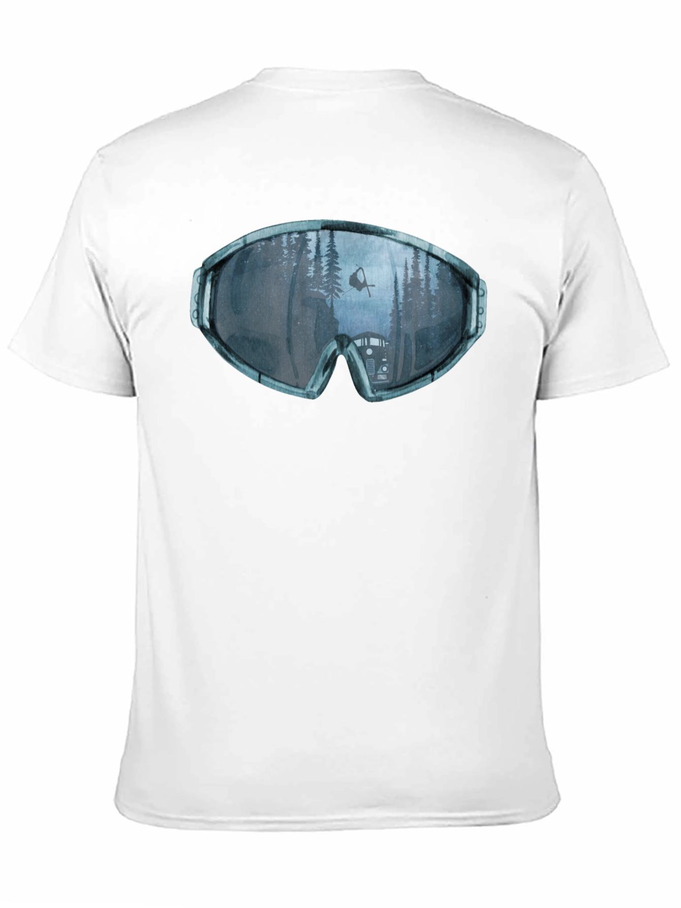 Ski Goggles Reflection Graphic Tee - Black