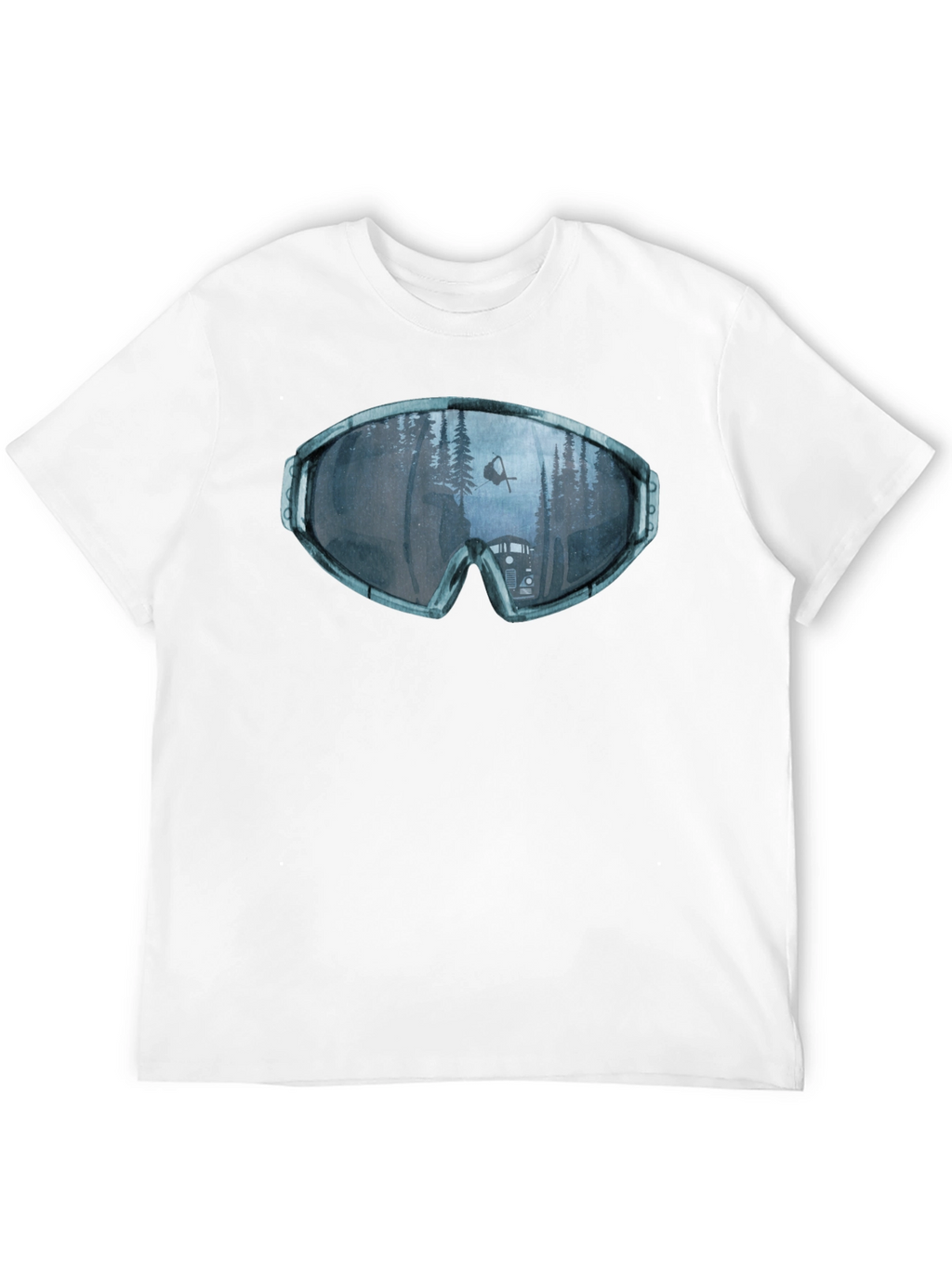 Ski Goggles Reflection Graphic Tee - Black