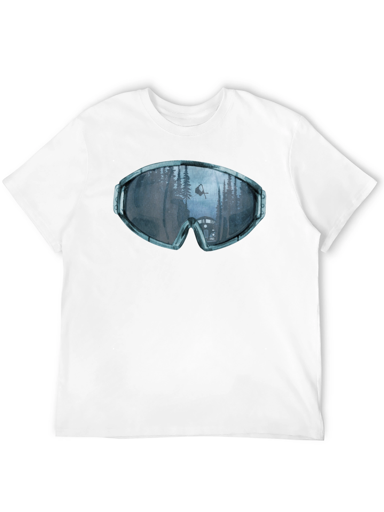 Ski Goggles Reflection Graphic Tee - Black