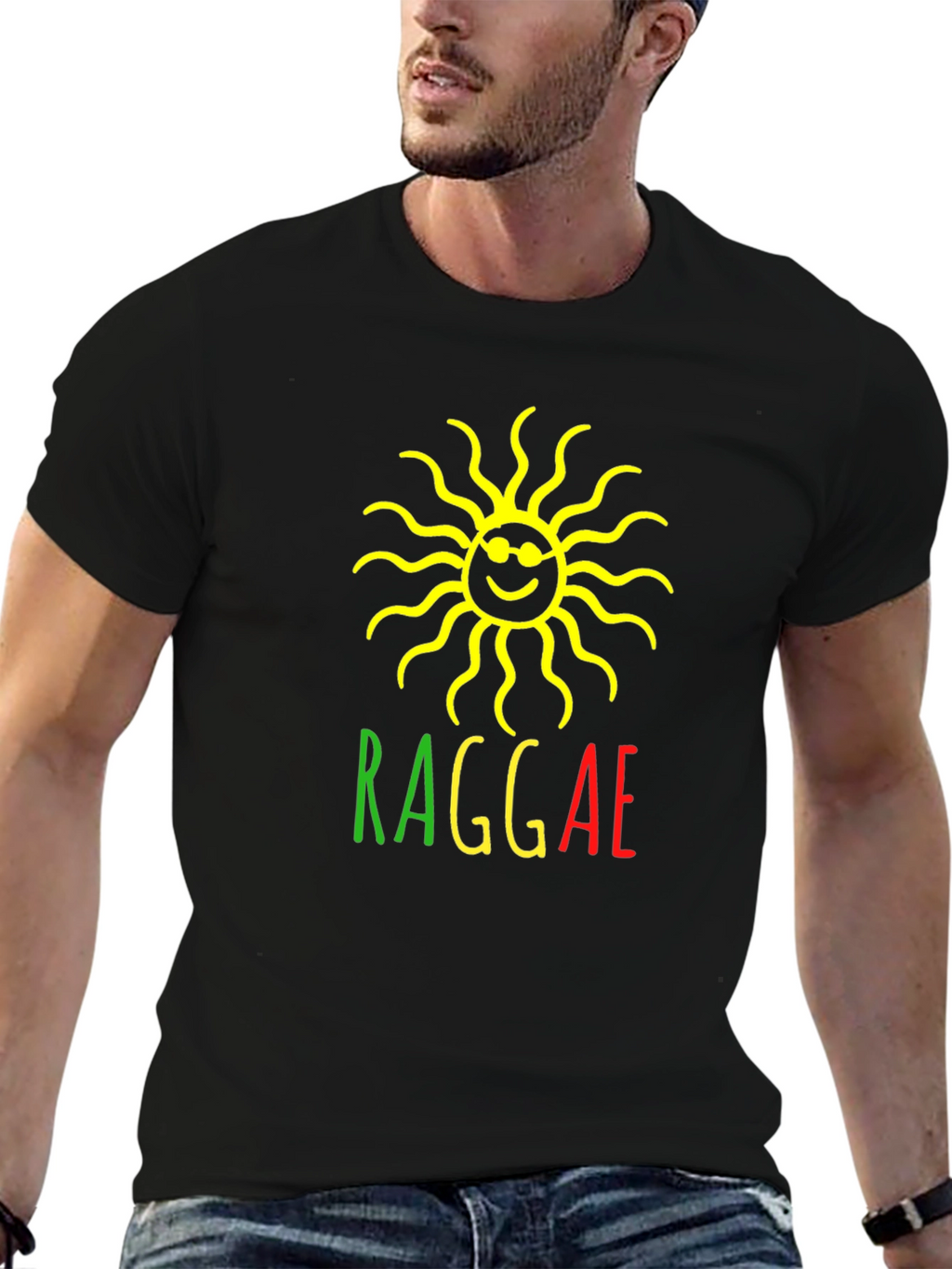 Rasta Reggae Sun Graphic T-Shirt