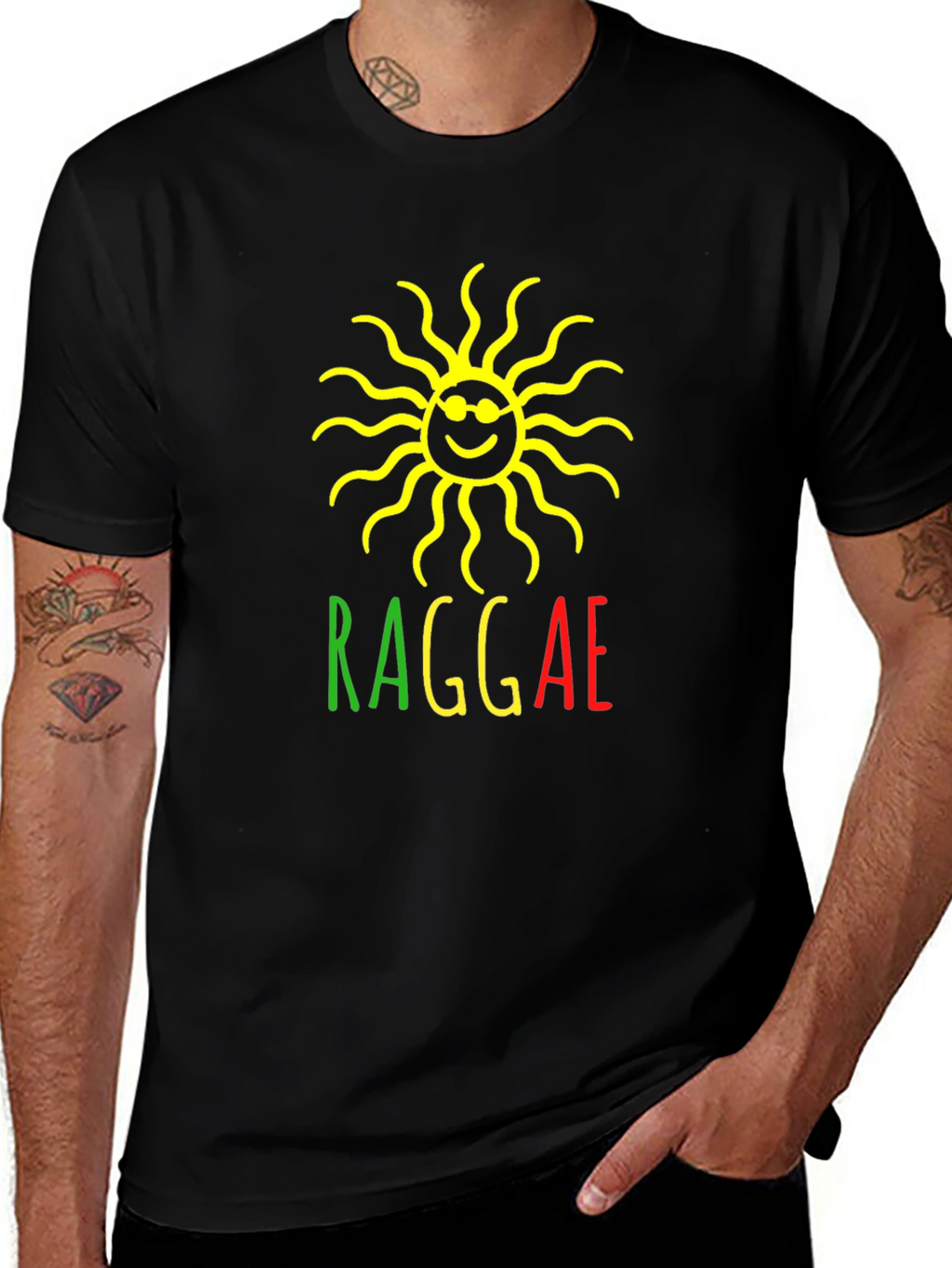 Rasta Reggae Sun Graphic T-Shirt