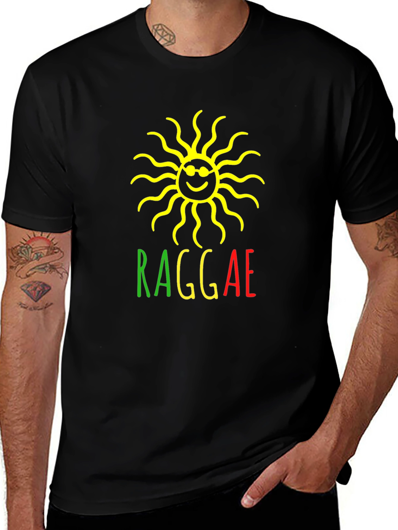 Rasta Reggae Sun Graphic T-Shirt