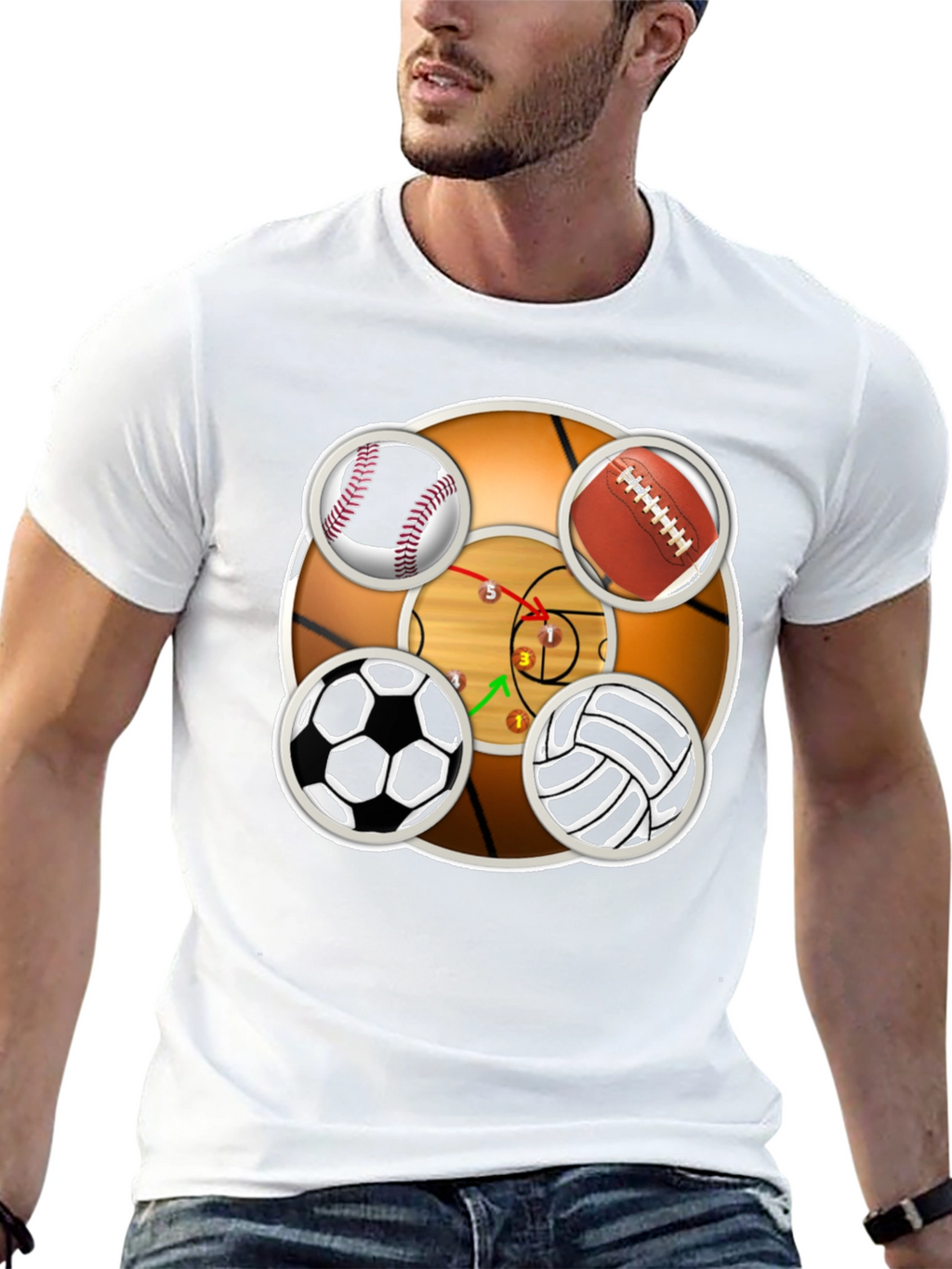 Sports Balls Graphic Print T-Shirt