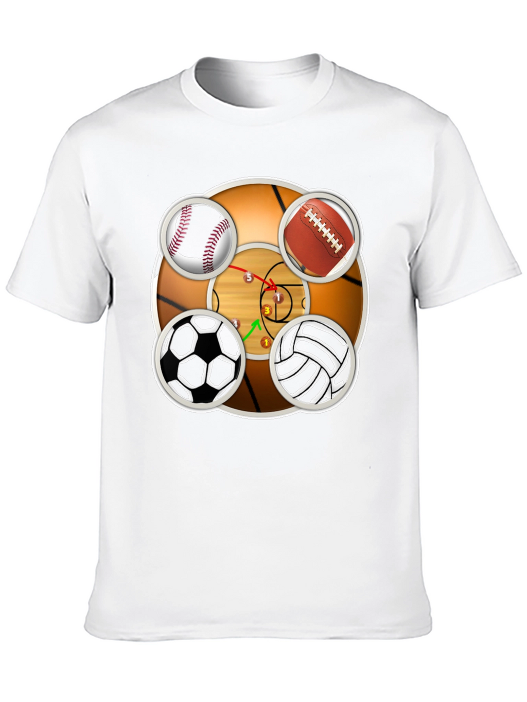 Sports Balls Graphic Print T-Shirt