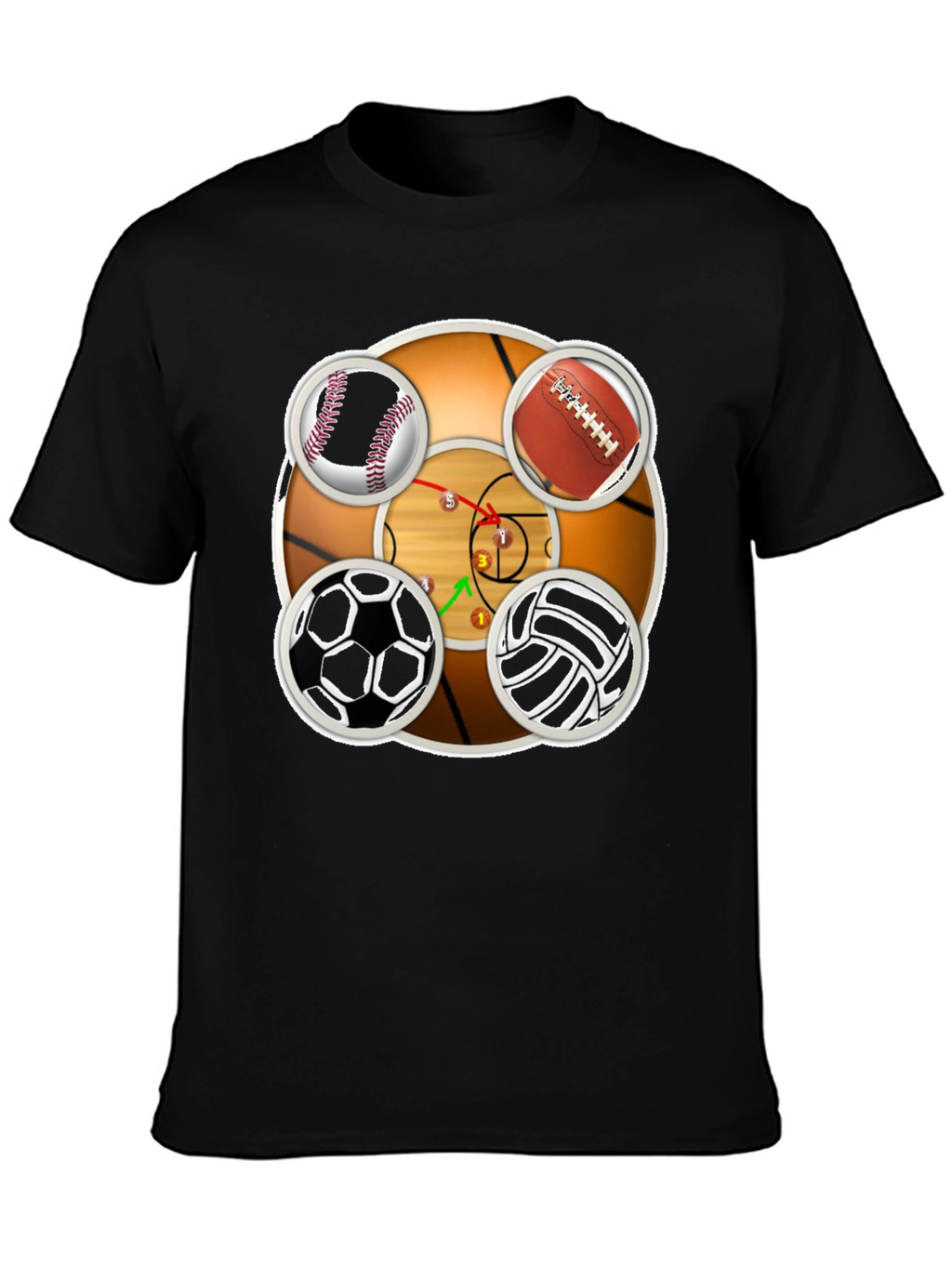 Sports Balls Graphic Print T-Shirt