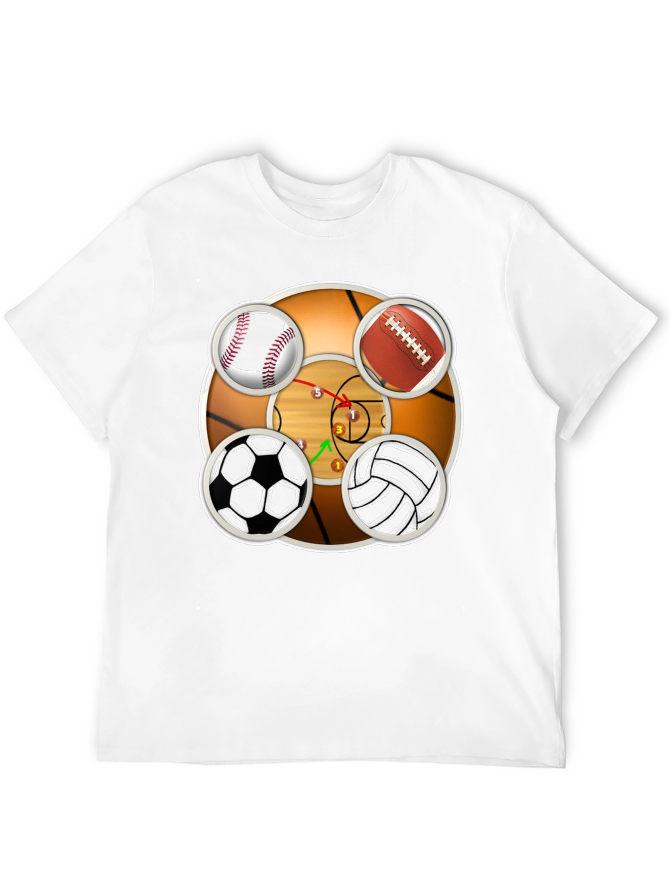 Sports Balls Graphic Print T-Shirt