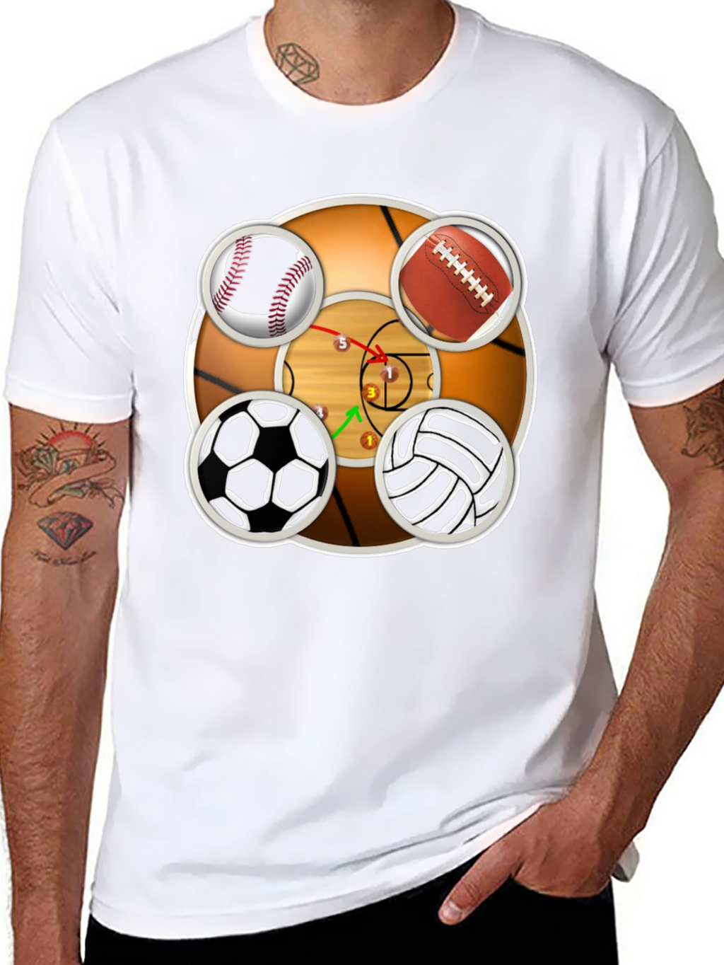 Sports Balls Graphic Print T-Shirt