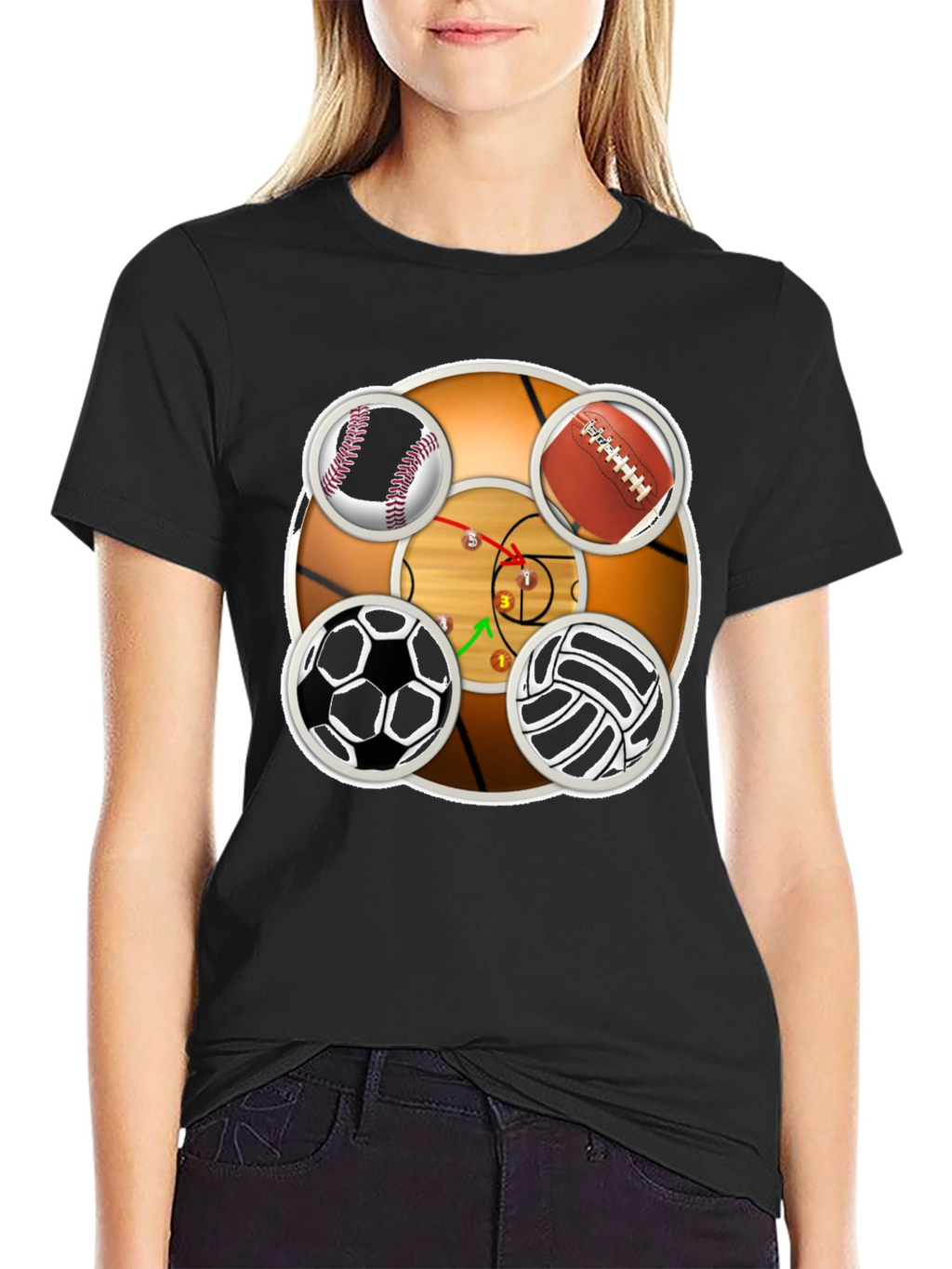 Sports Balls Graphic Print T-Shirt