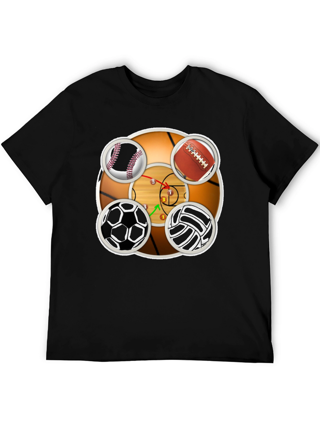 Sports Balls Graphic Print T-Shirt