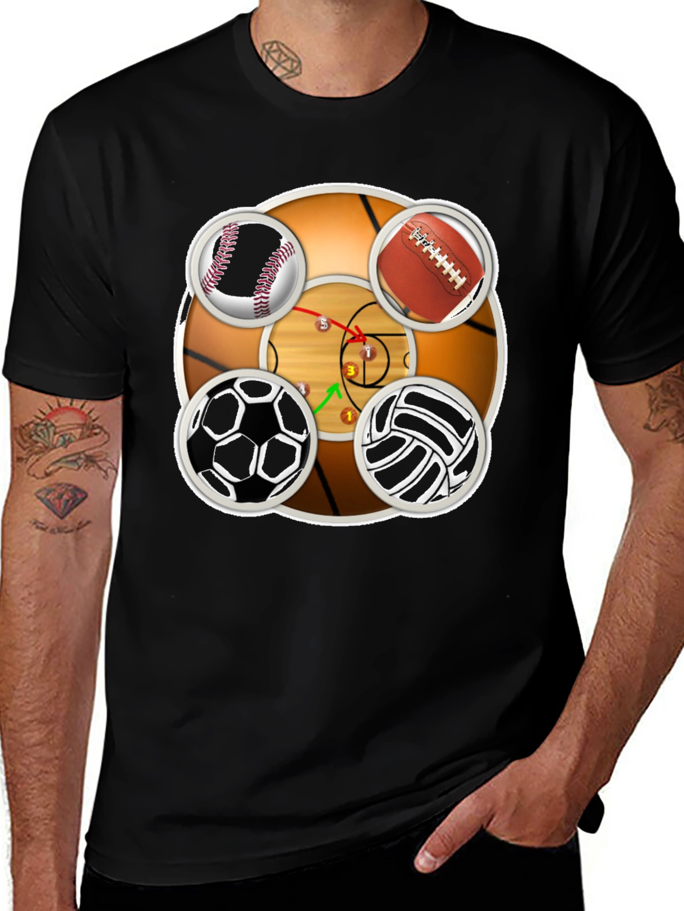 Sports Balls Graphic Print T-Shirt