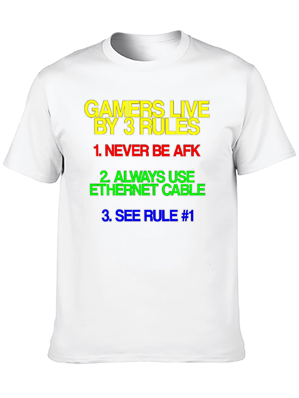 Gamers Live By 3 Rules T-Shirt - Black