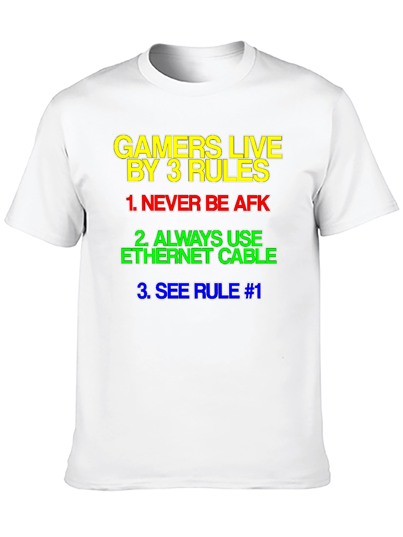 Gamers Live By 3 Rules T-Shirt - Black