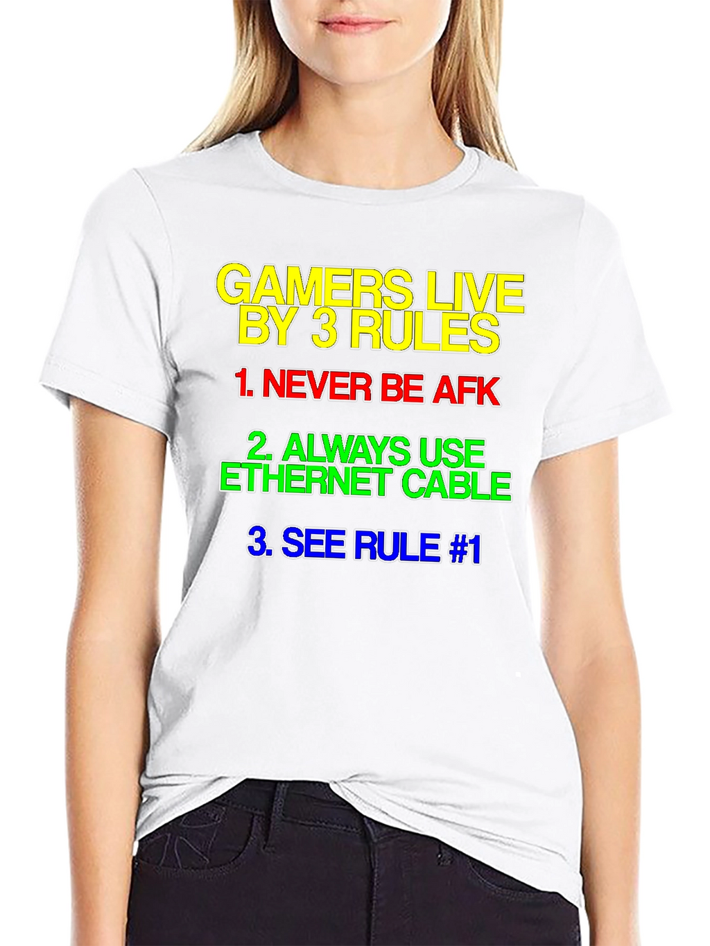 Gamers Live By 3 Rules T-Shirt - Black